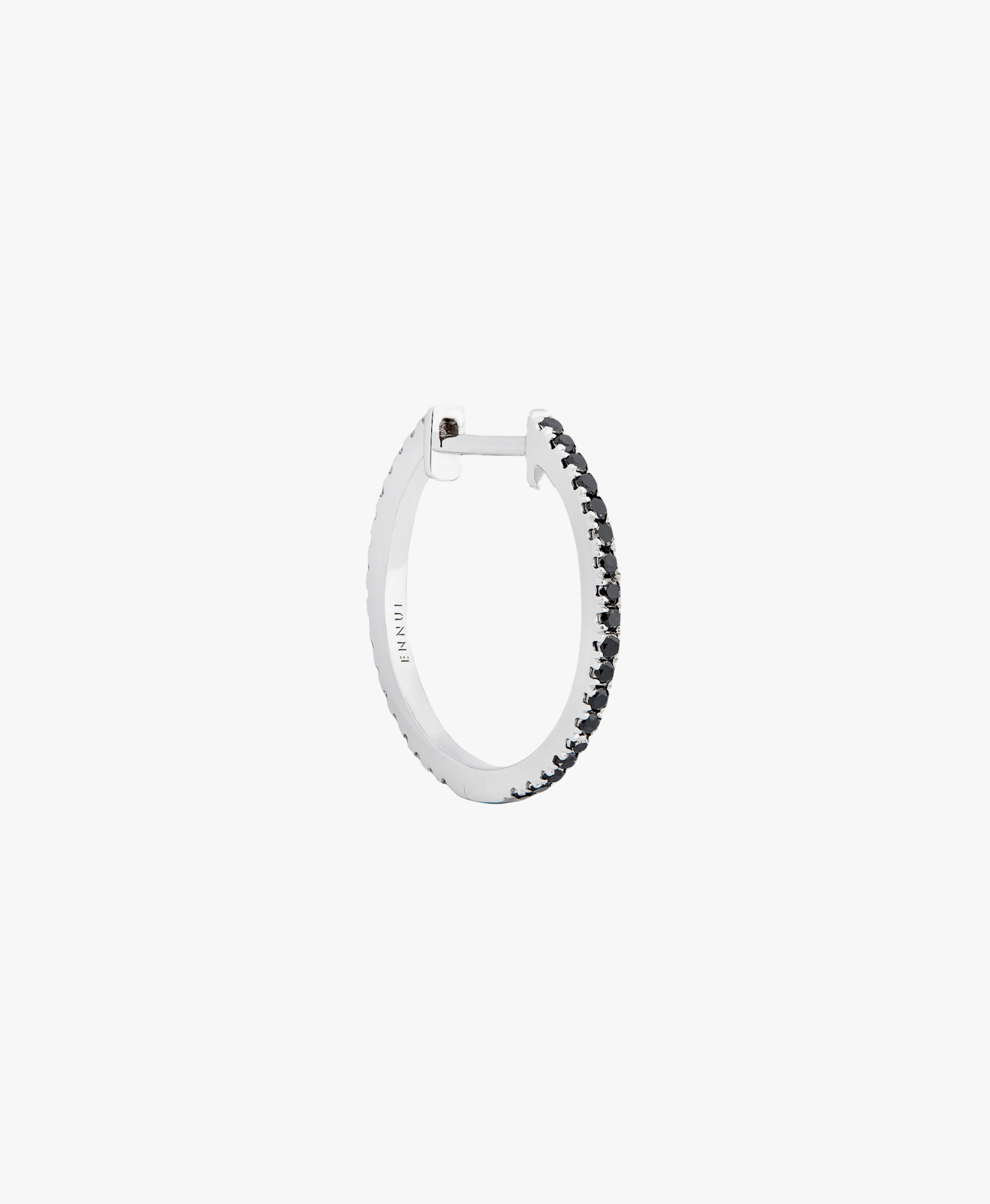 HOOP BLACK/WHITE DIAMOND & WHITE GOLD - 16MM made by ENNUI