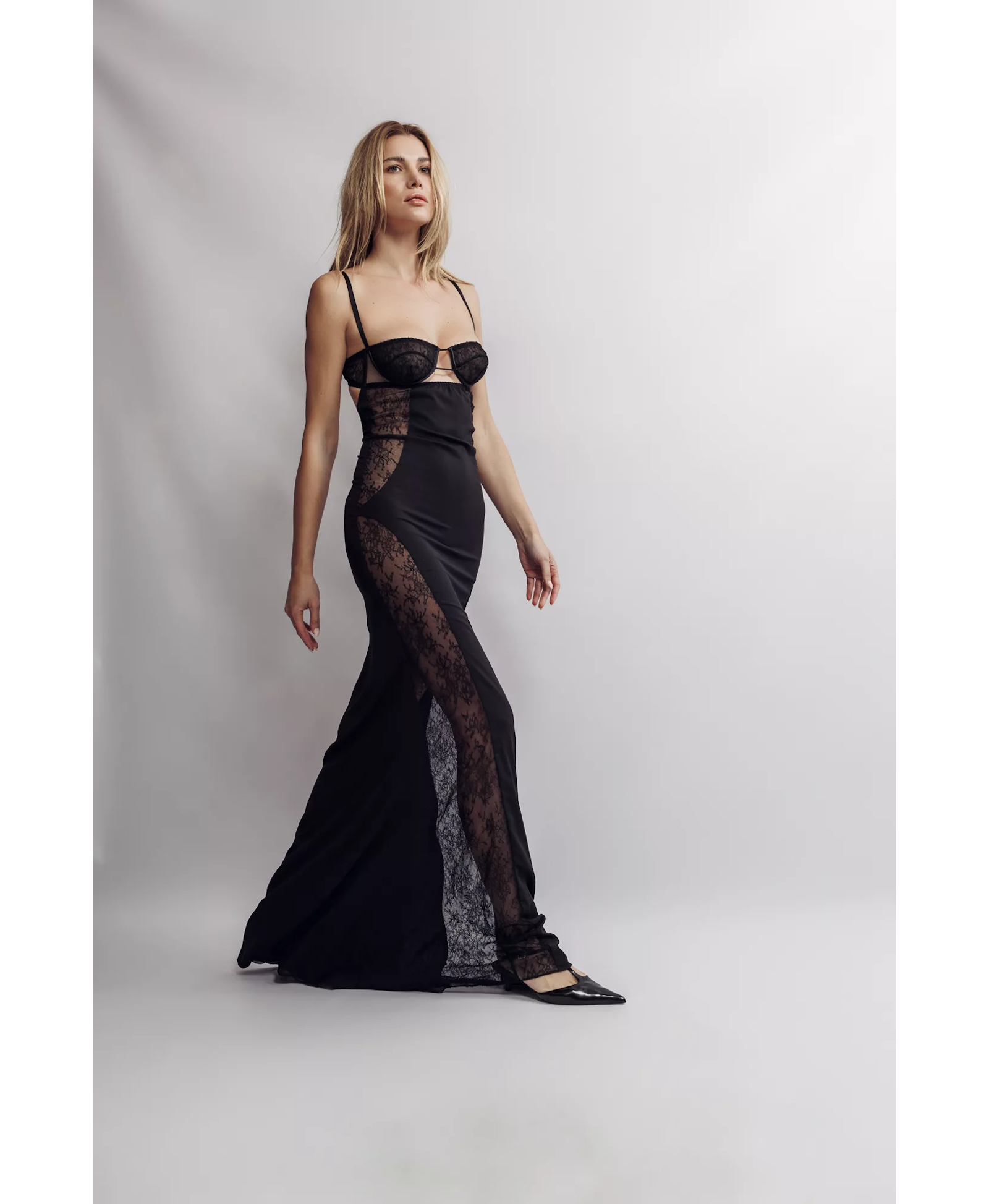 Naiad Chantilly Lace Gown made by Aureliana