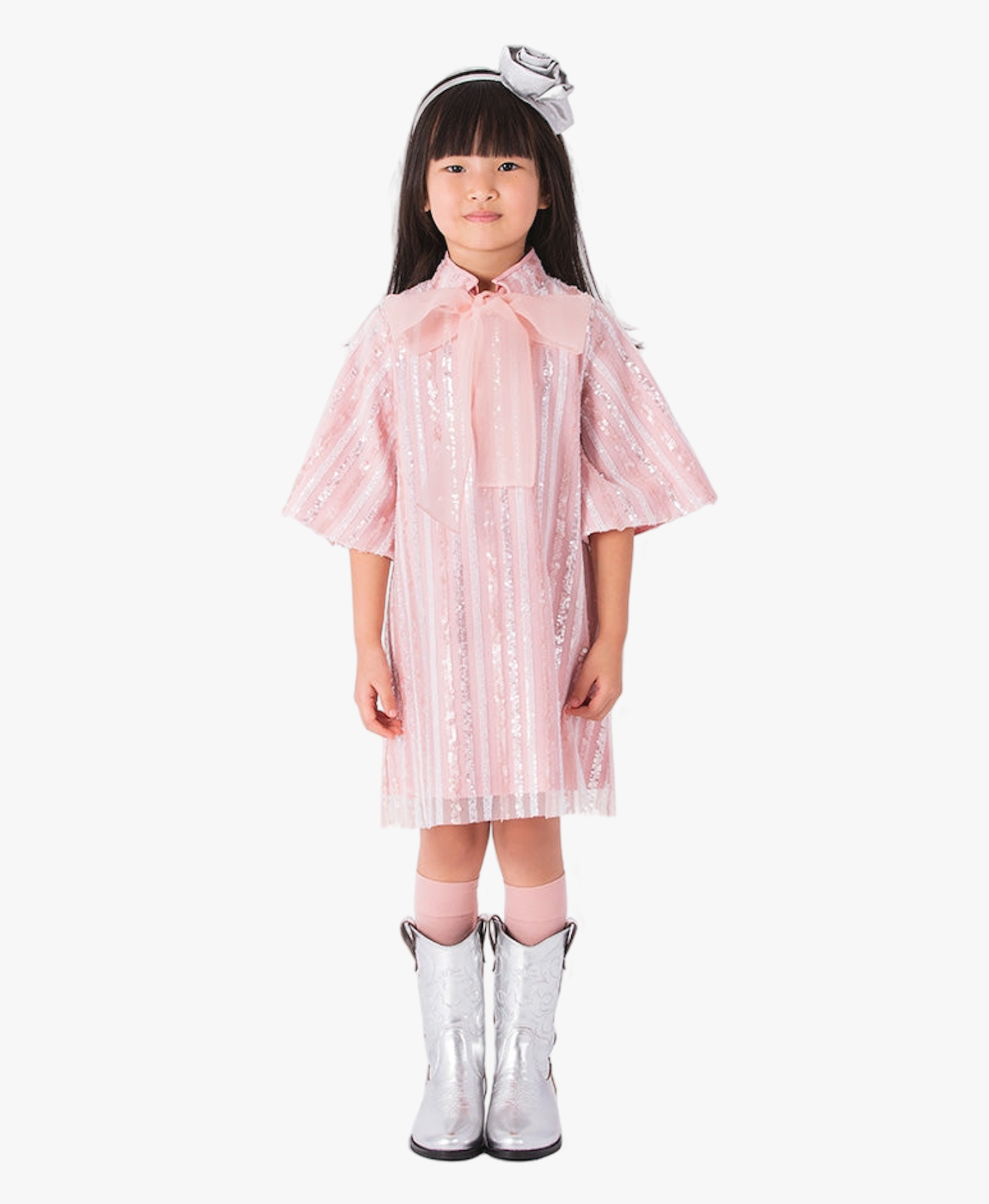 Shimmering Bow Dress made by Mama Luma