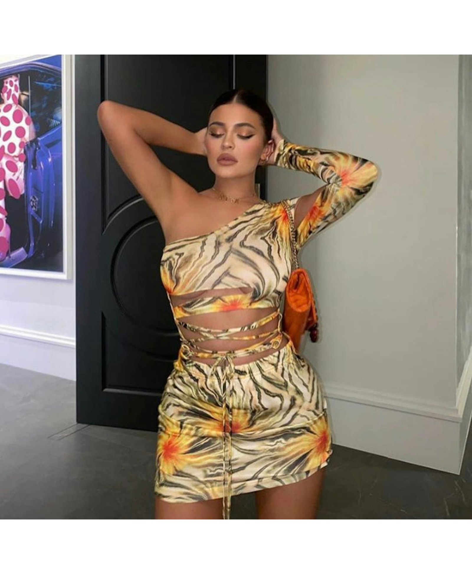 Ghalia - Orange - Clutch made by ALIEL