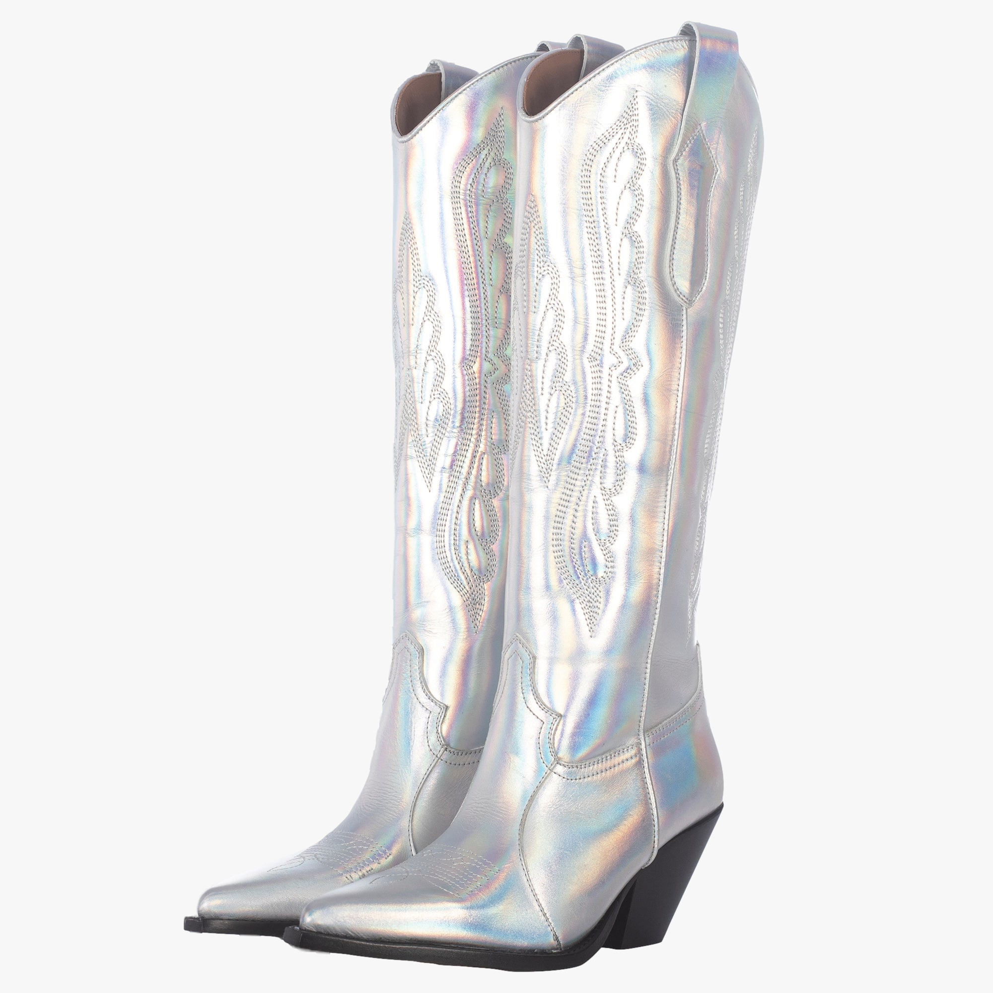 Buy Sonic Silver Toral Knee-high Boots by Toral Shoes | Seezona