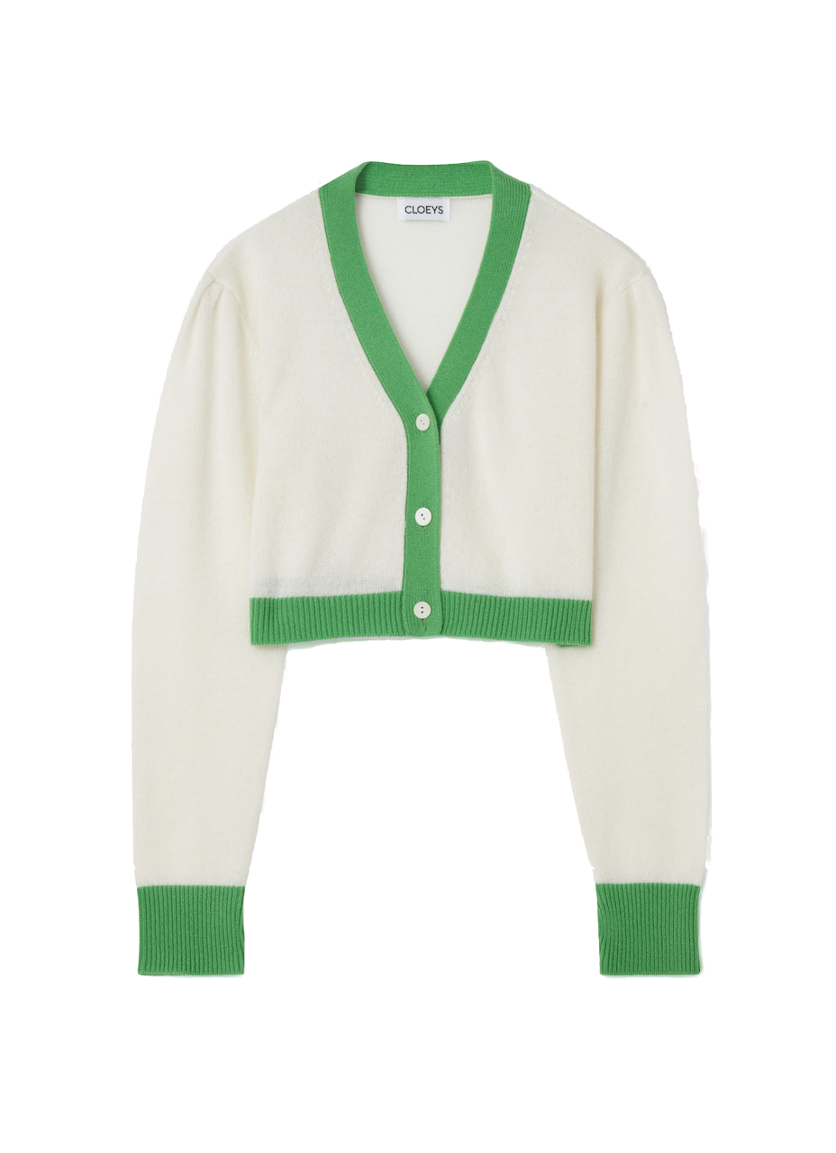 Cloeys Cropped Cardigan In White