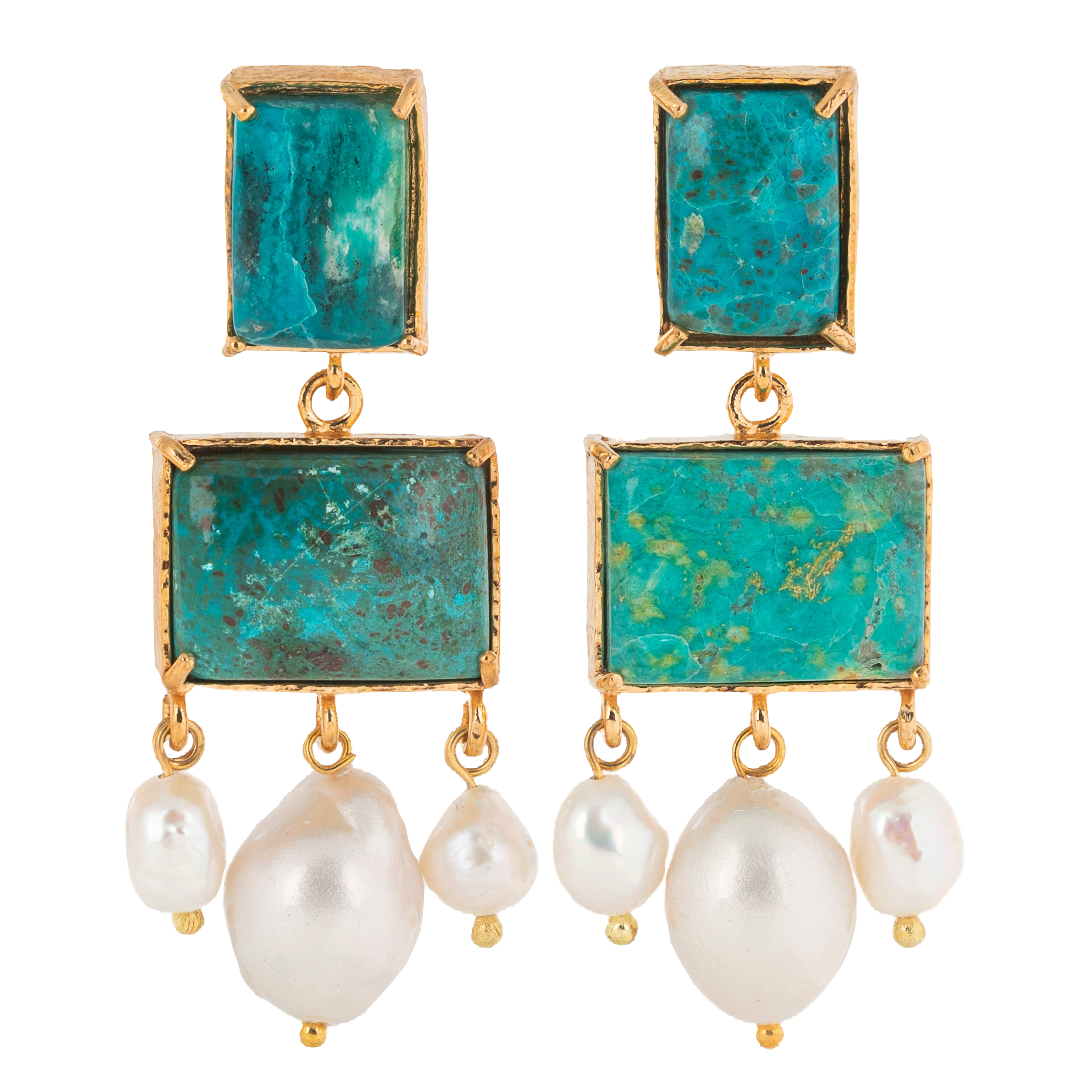 Christie Nicolaides Emma Earrings Turquoise In Gold