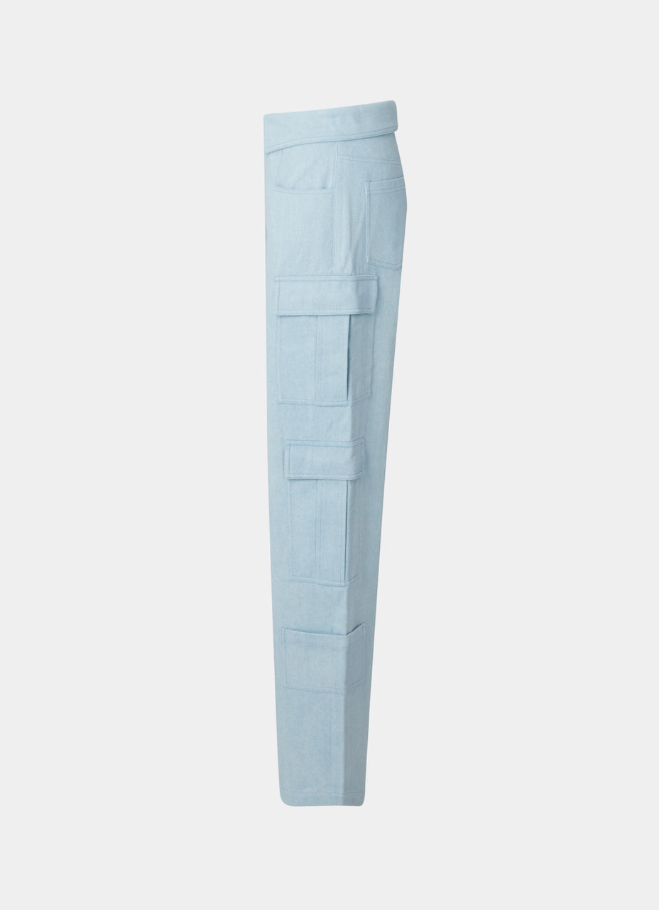 Shop Cloeys Folded Waist Jeans Blue