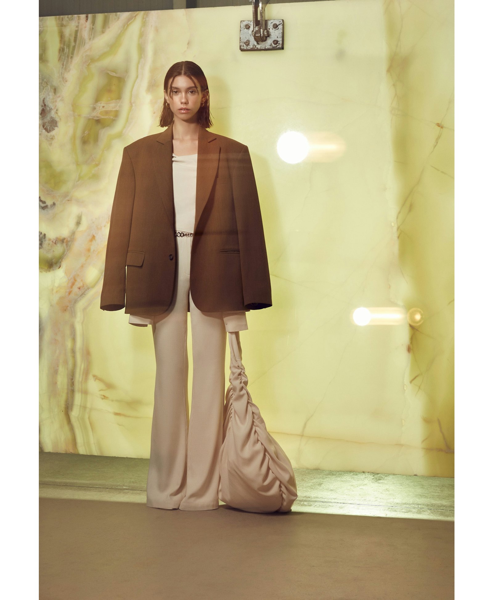 Boxy Oversize Blazer in Khaki made by Nazli Ceren