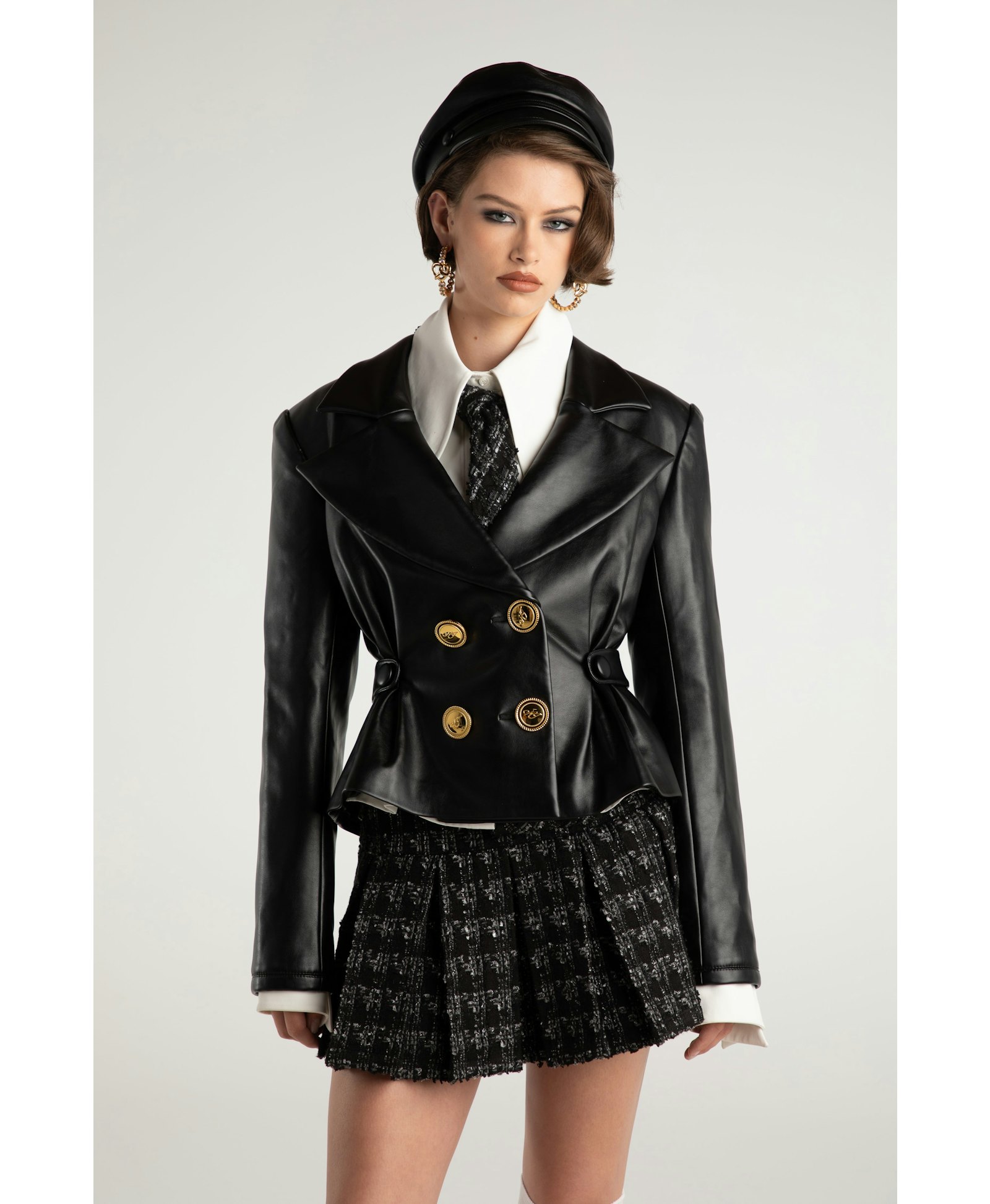 Lucy Leather Jacket in Black made by Nana Jacqueline