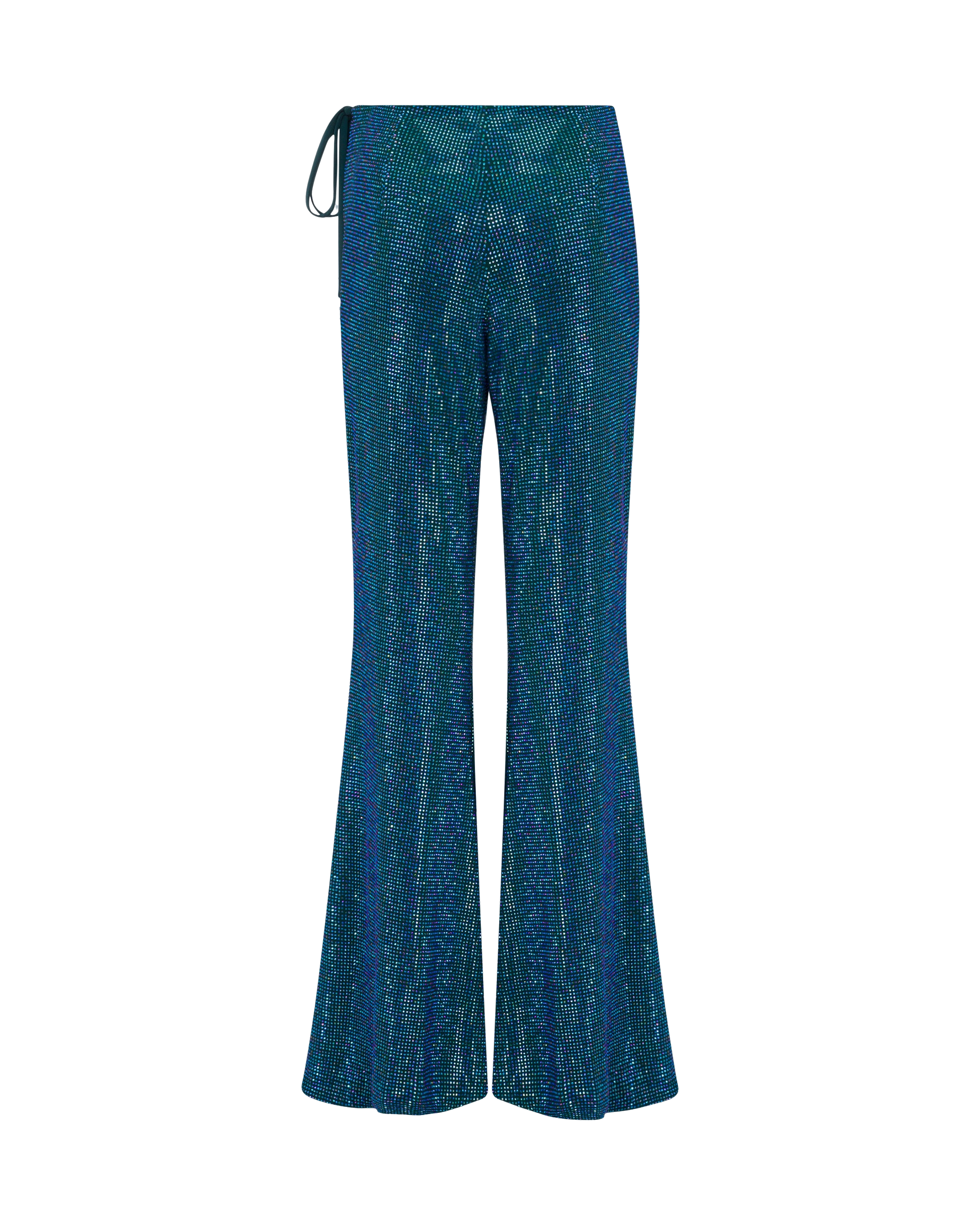 Shop Onori Crystal Flared Pants In Blue