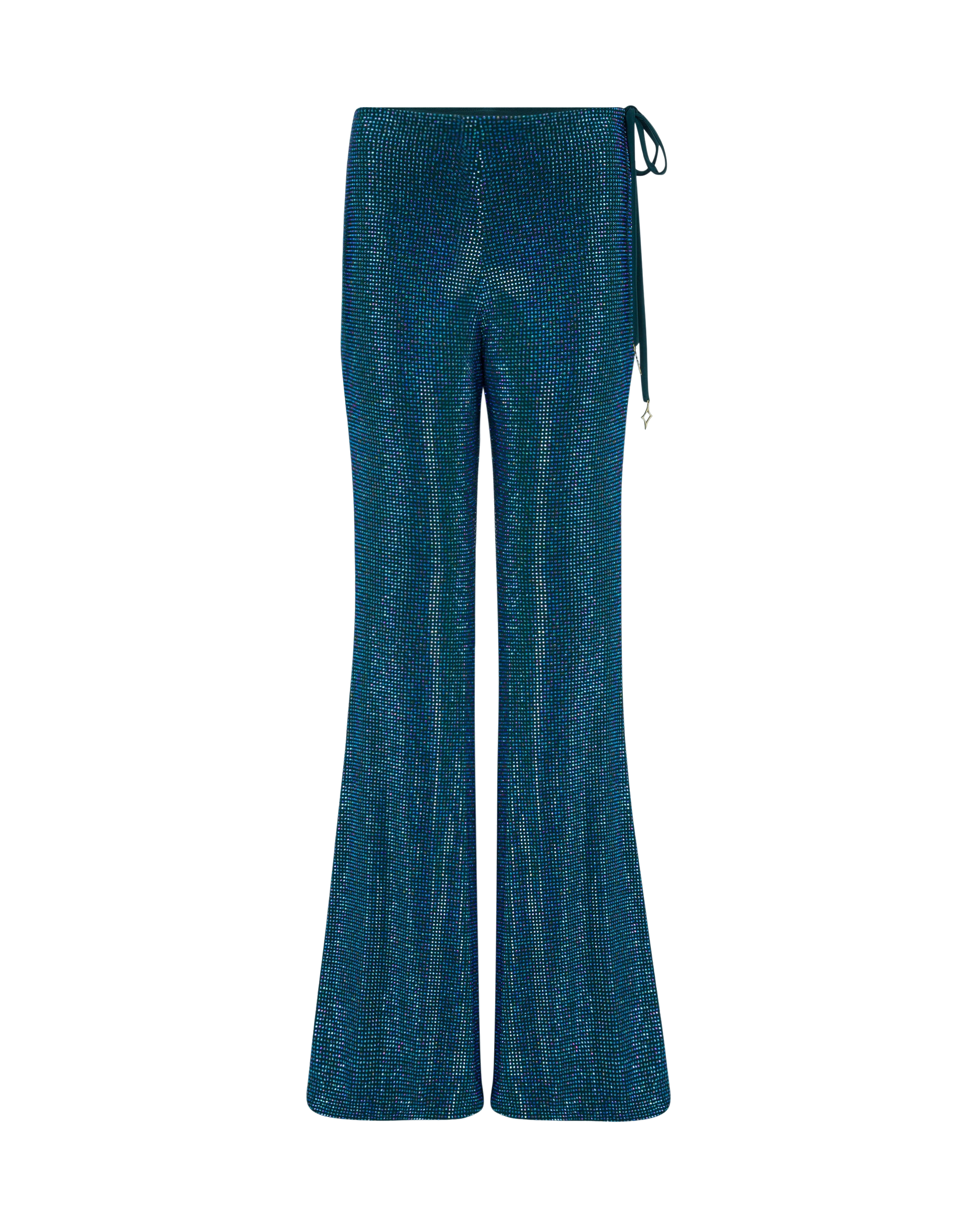 Shop Onori Crystal Flared Pants In Blue