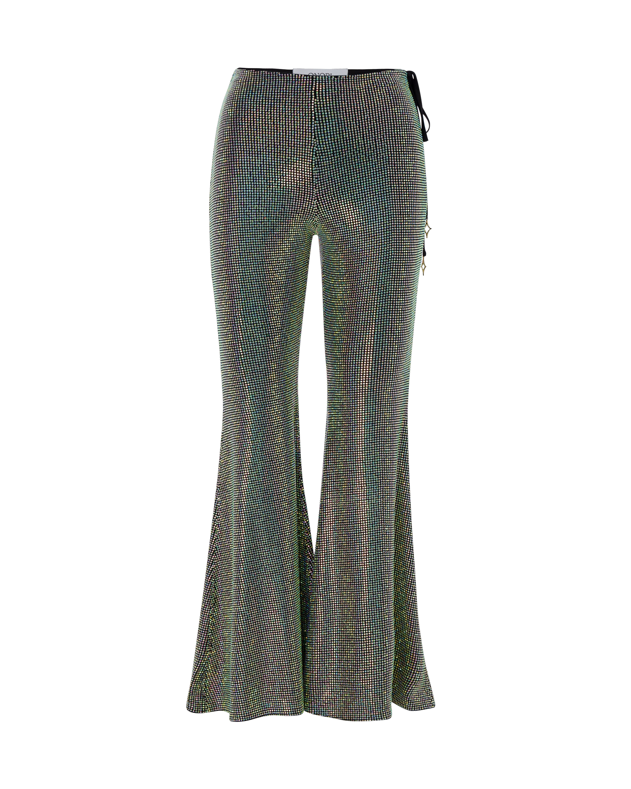 Shop Onori Crystal Flared Pants In Blue