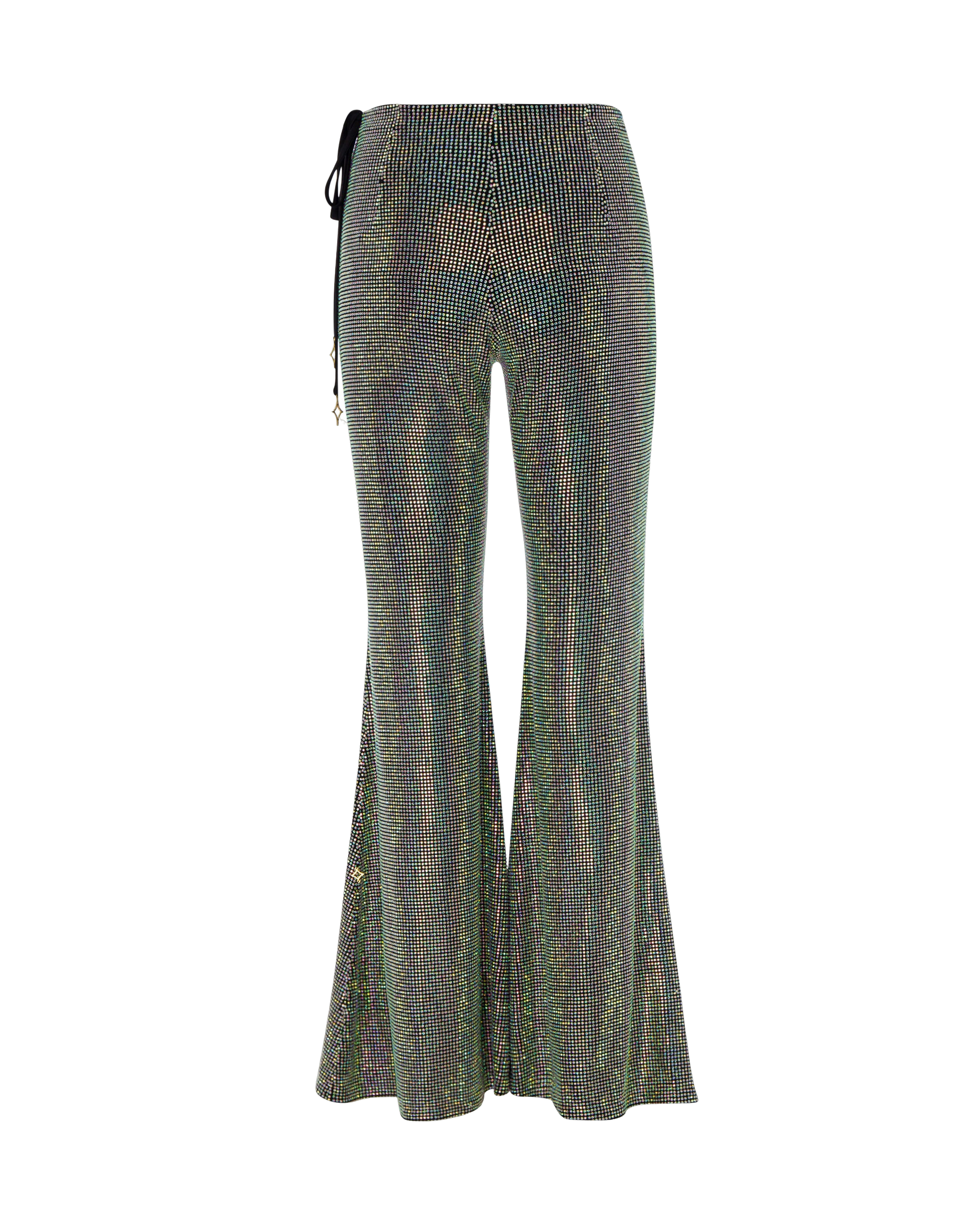 Shop Onori Crystal Flared Pants In Blue