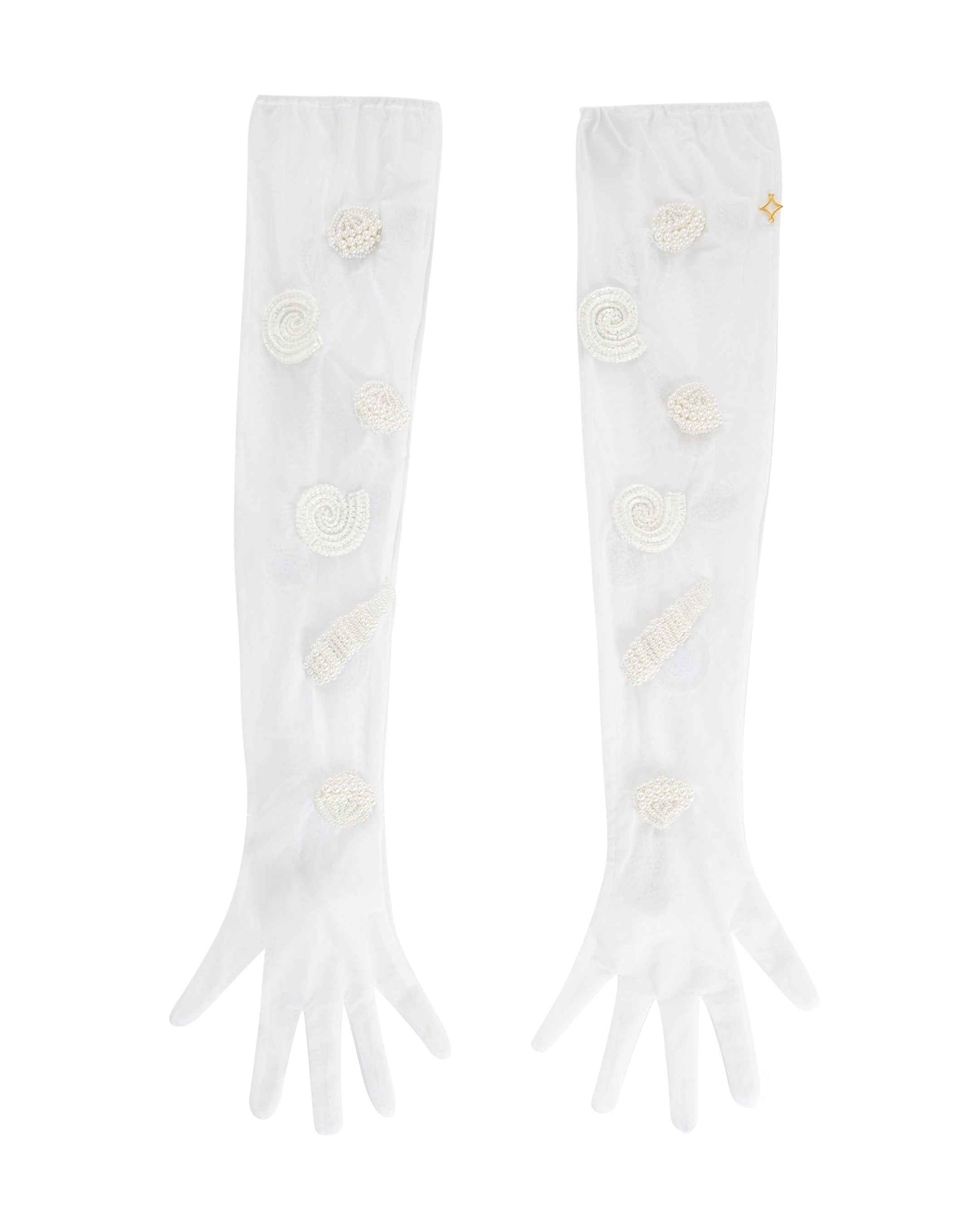 Onori Gloves With Pearls In White