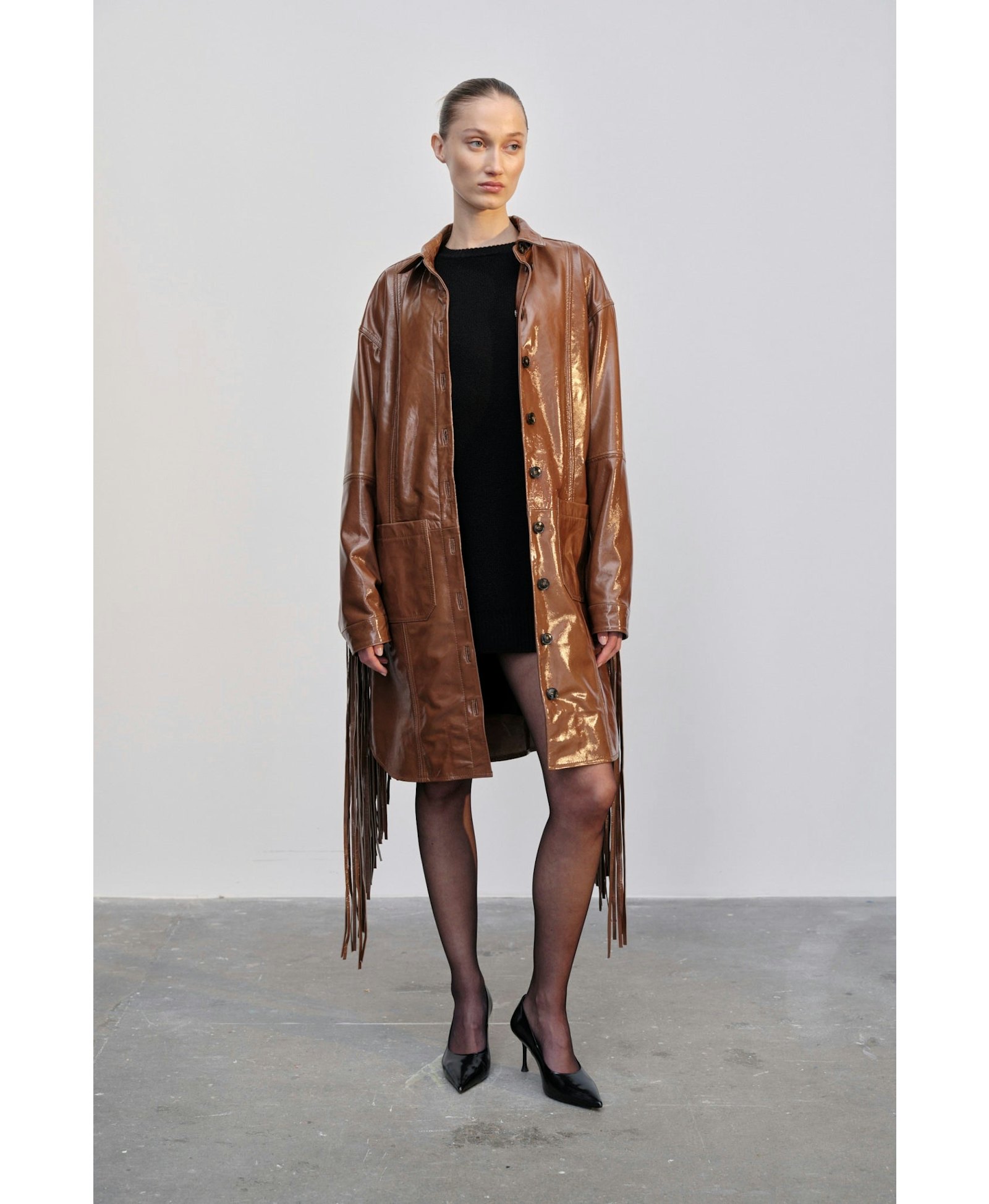 Ellen Leather Coat - Croissant made by HERSKIND