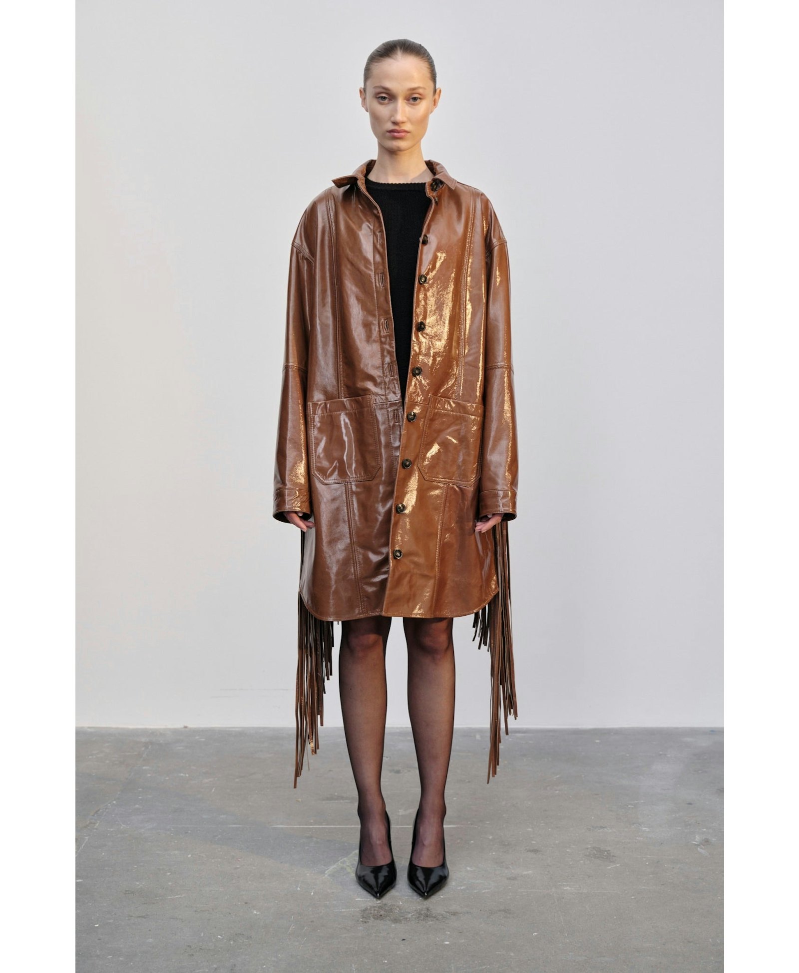 Ellen Leather Coat - Croissant made by HERSKIND