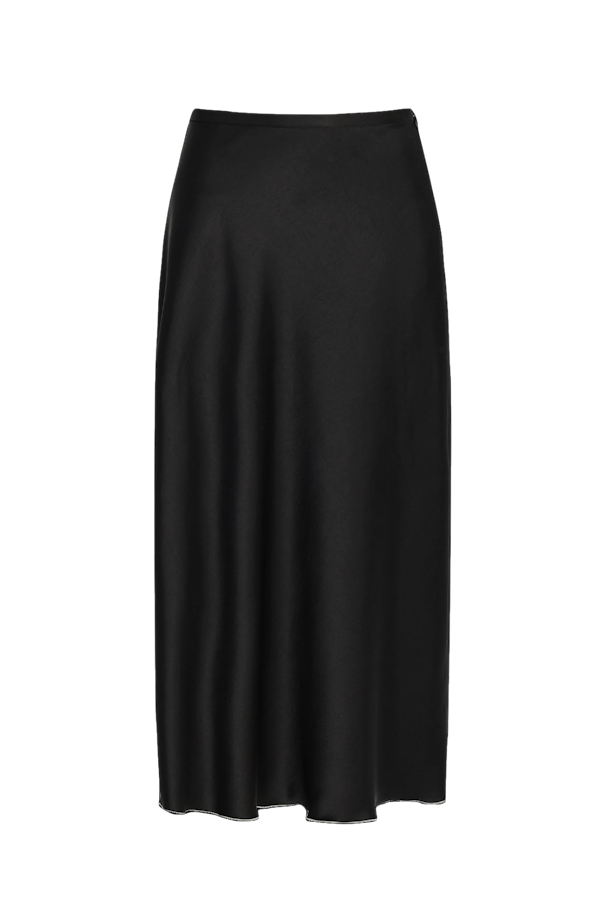 Hanne Bloch Black Satin Midi Skirt