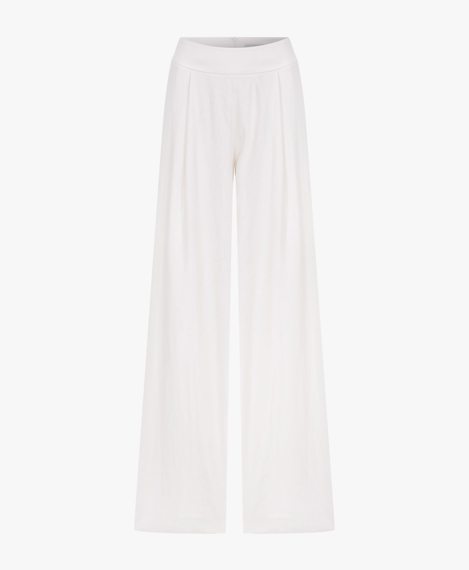 Mui Wide Leg Linen Trousers In White made by Nazli Ceren