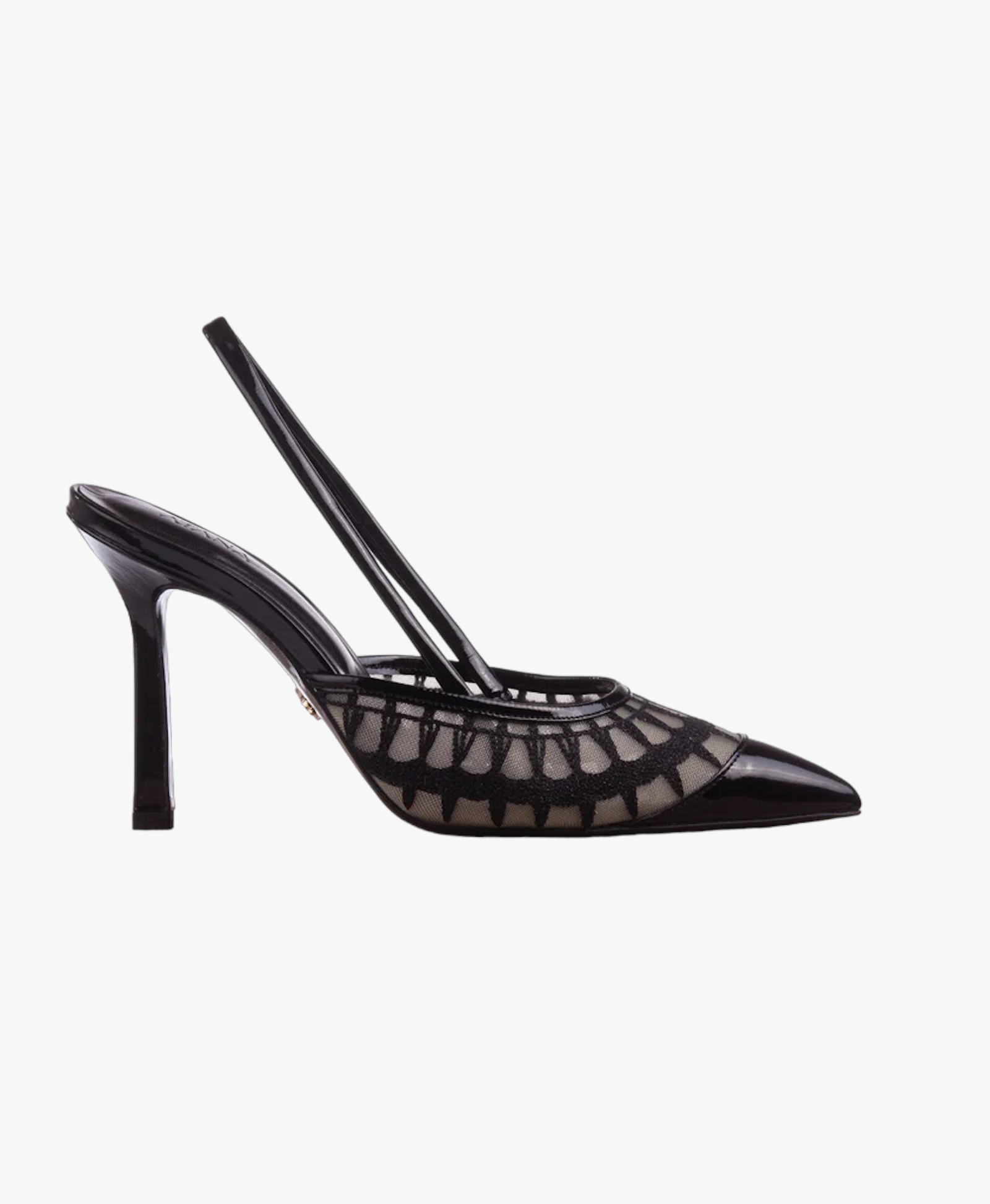 Lace Sling 95 Black Patent in Black made by ATANA
