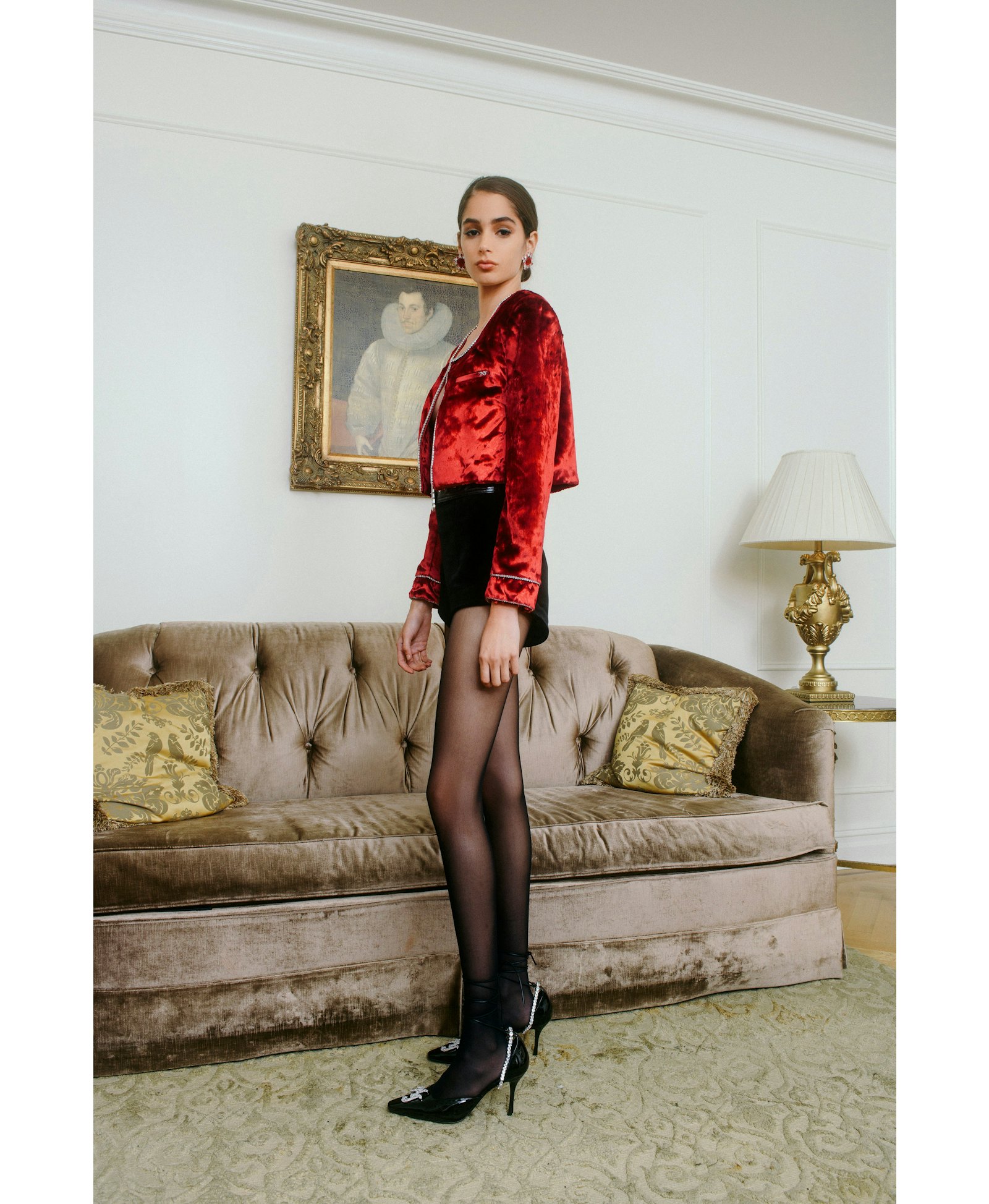 Gia Red Velvet Jacket made by Nana Jacqueline