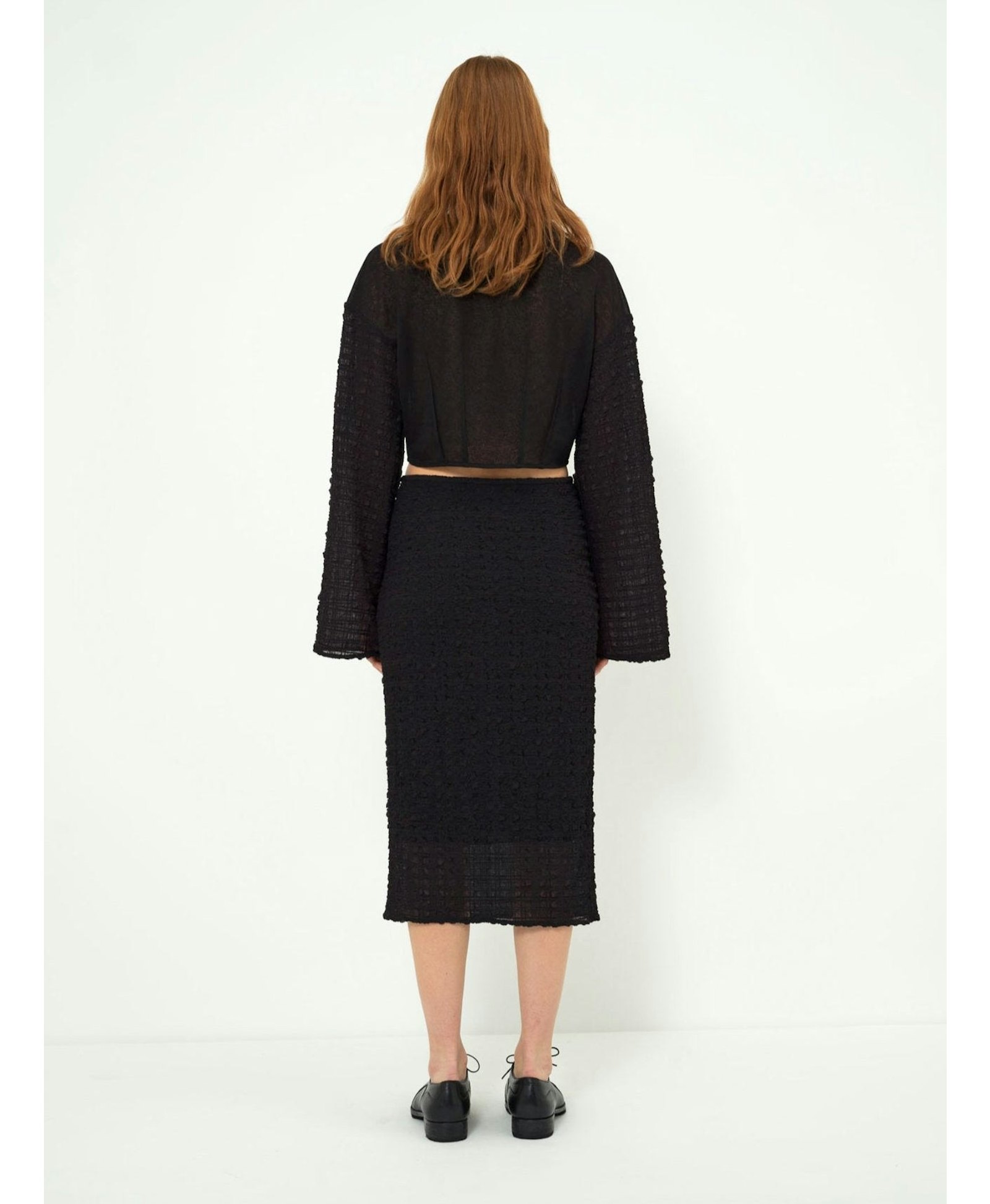 TEXTURED MIDI SKIRT made by YIBRI