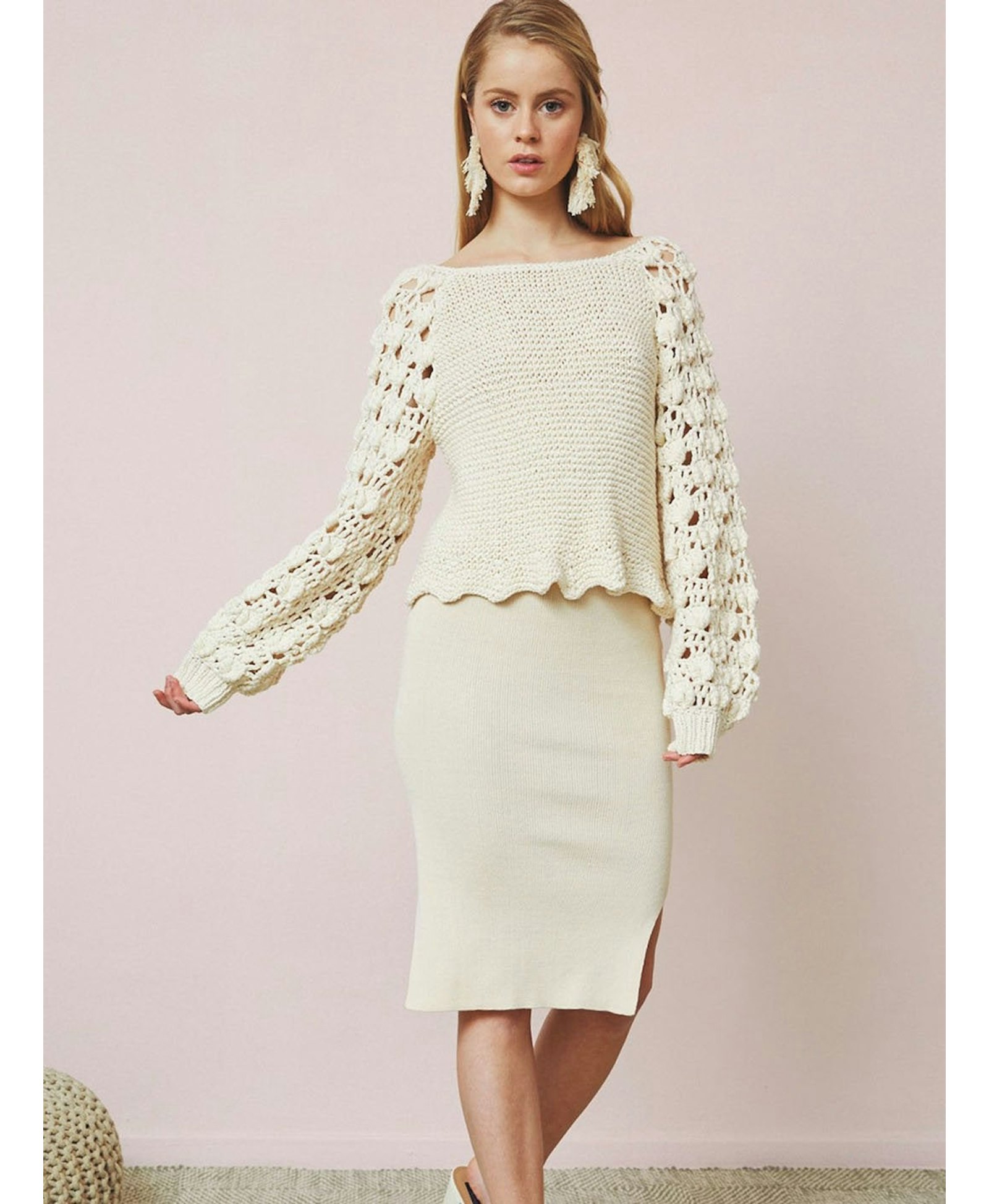 CLARA sweater in White made by AYNI