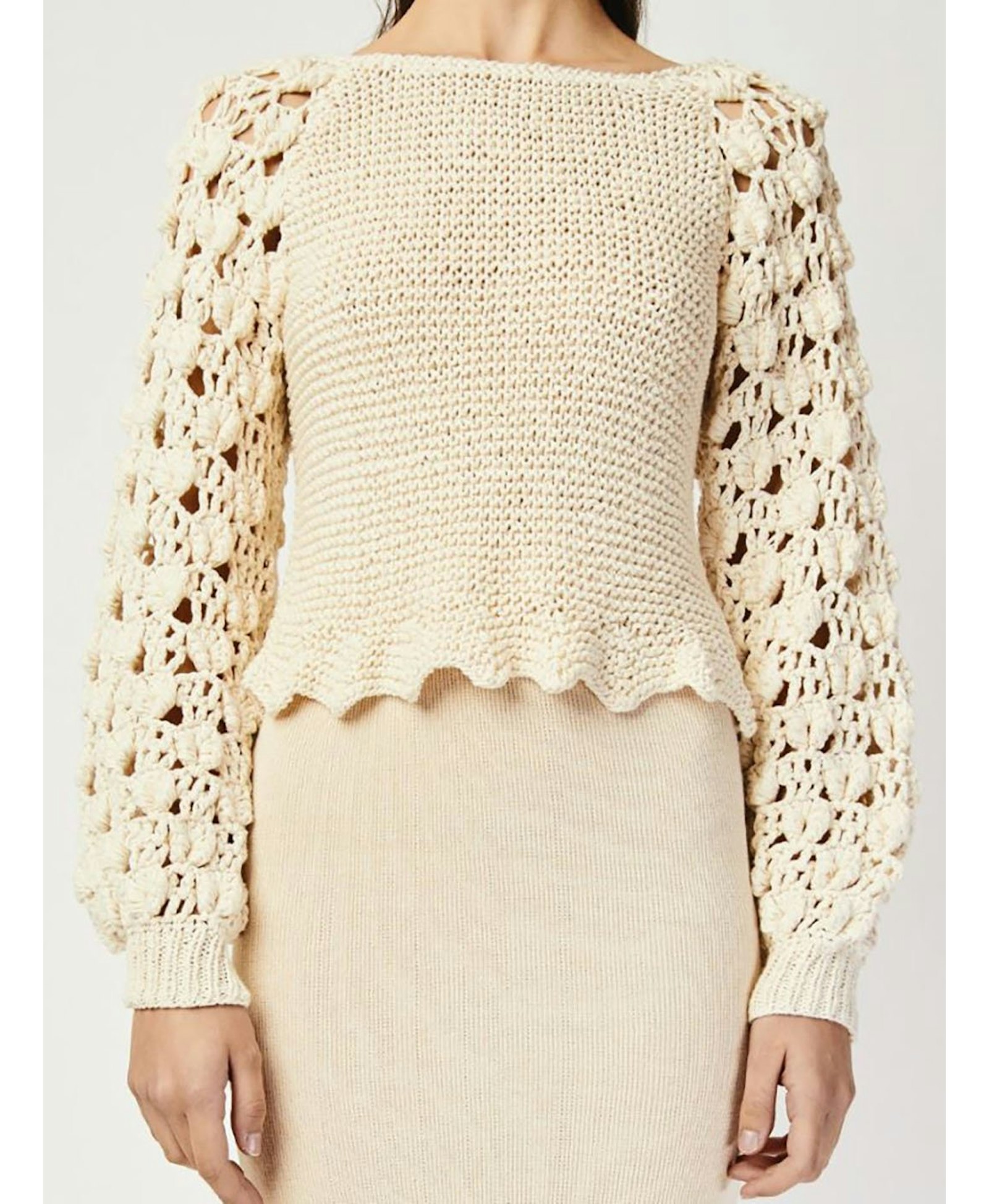 CLARA sweater in White made by AYNI
