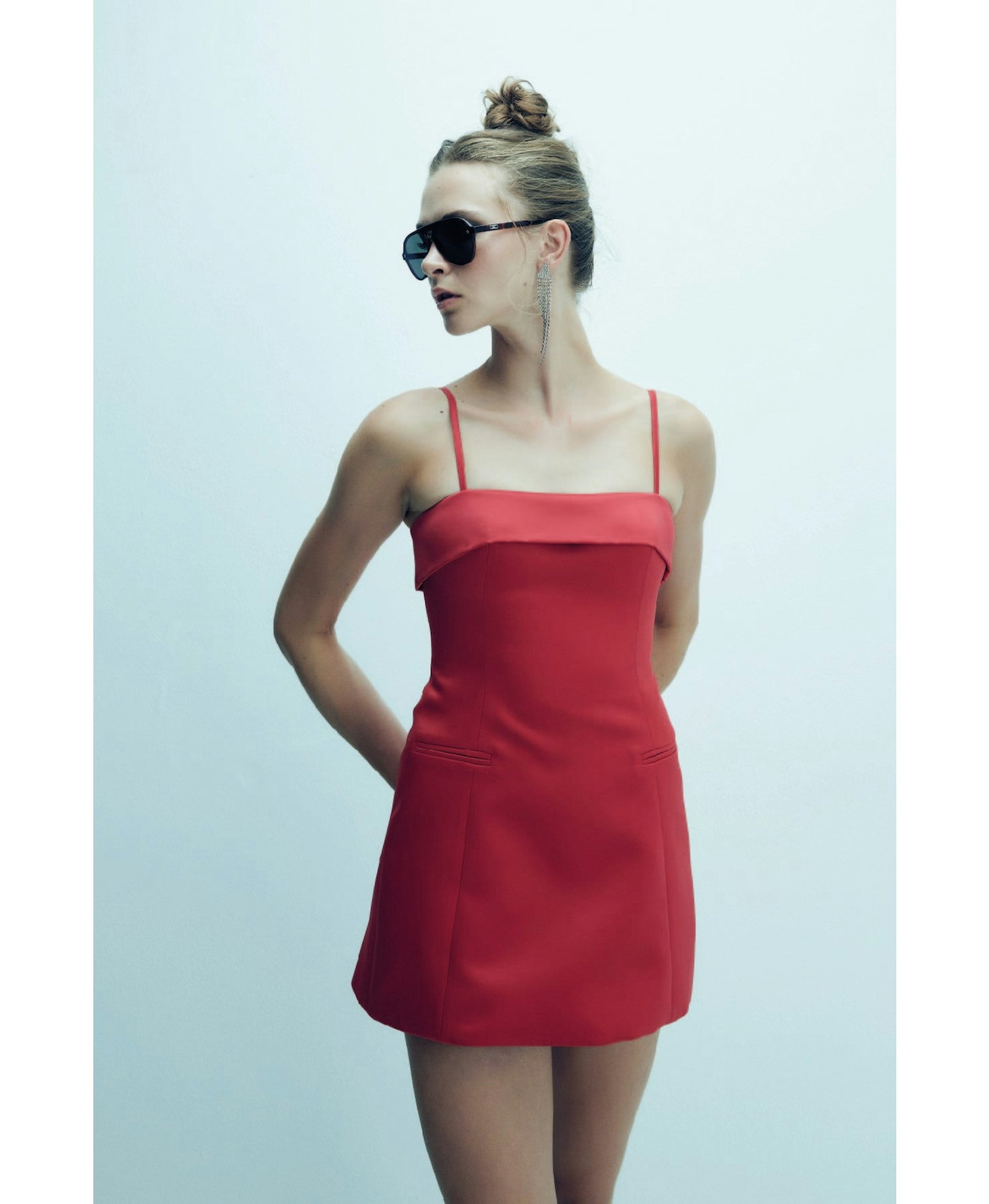 Gaia Mini Dress in Fiery Red made by Nazli Ceren