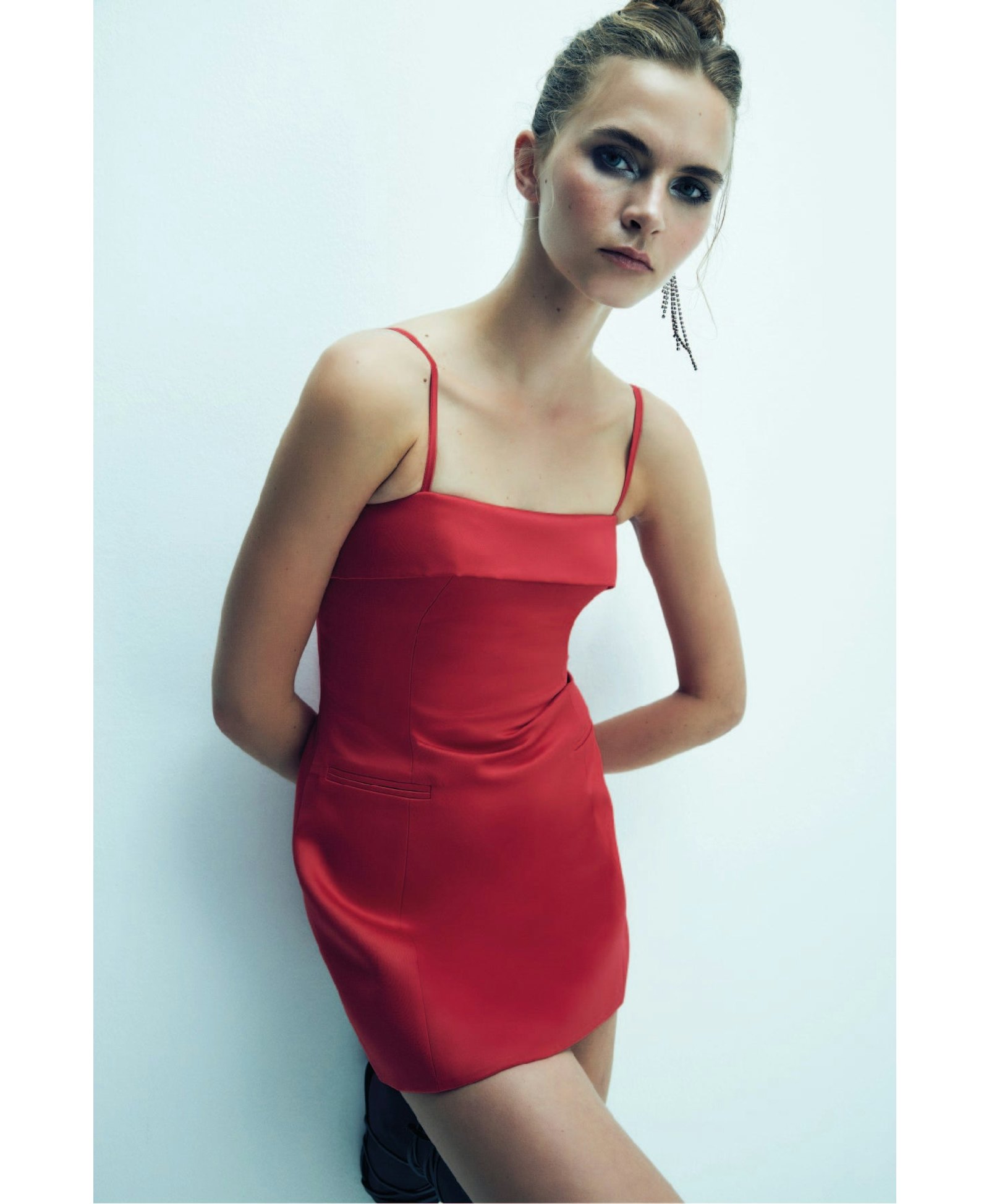 Gaia Mini Dress in Fiery Red made by Nazli Ceren