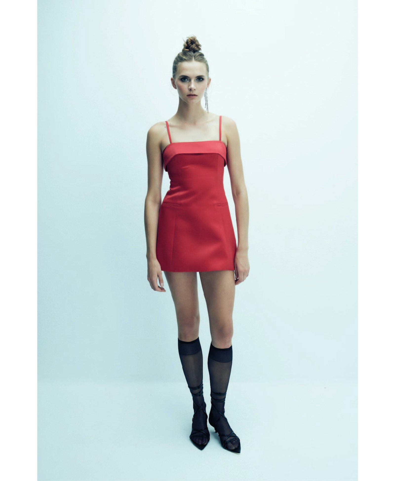 Gaia Mini Dress in Fiery Red made by Nazli Ceren