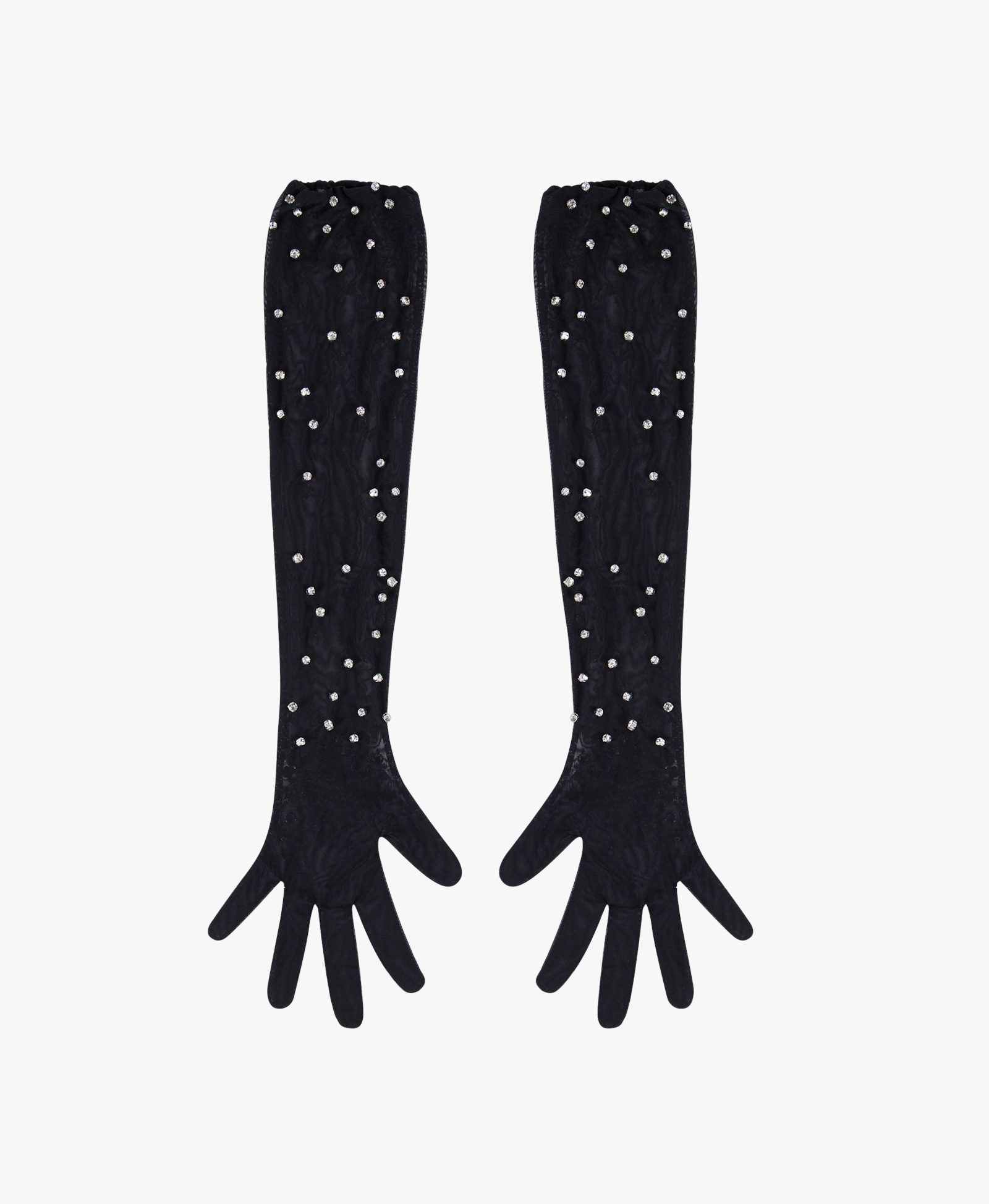 Long Crystal Tulle Gloves made by ONORI