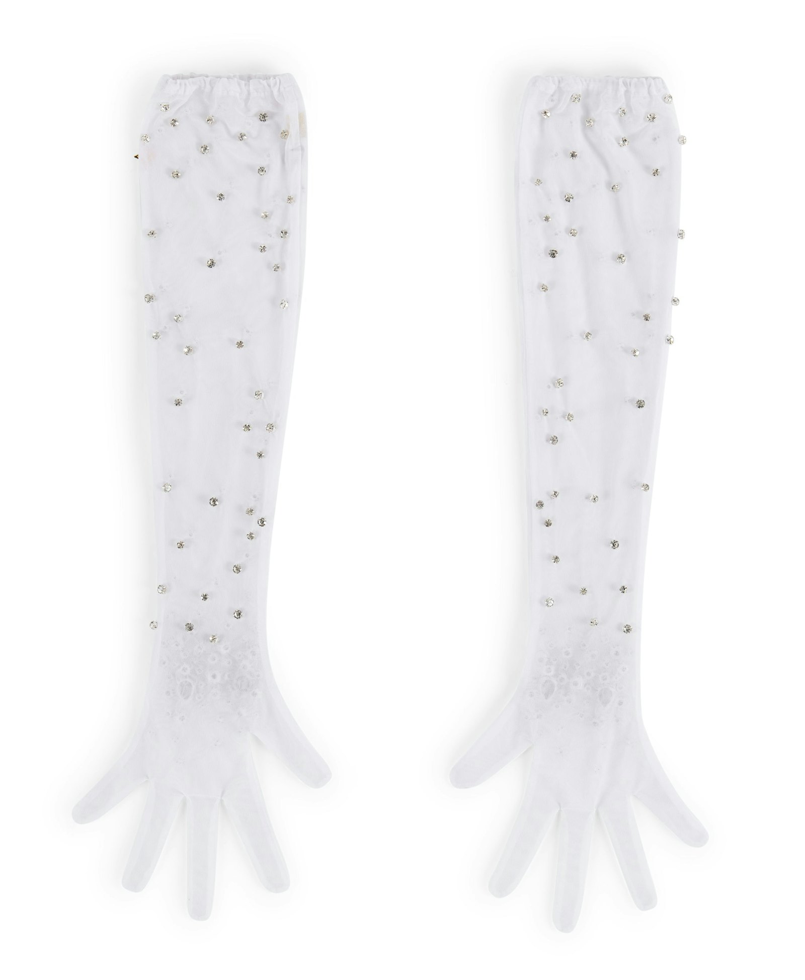 Long Crystal Tulle Gloves made by ONORI