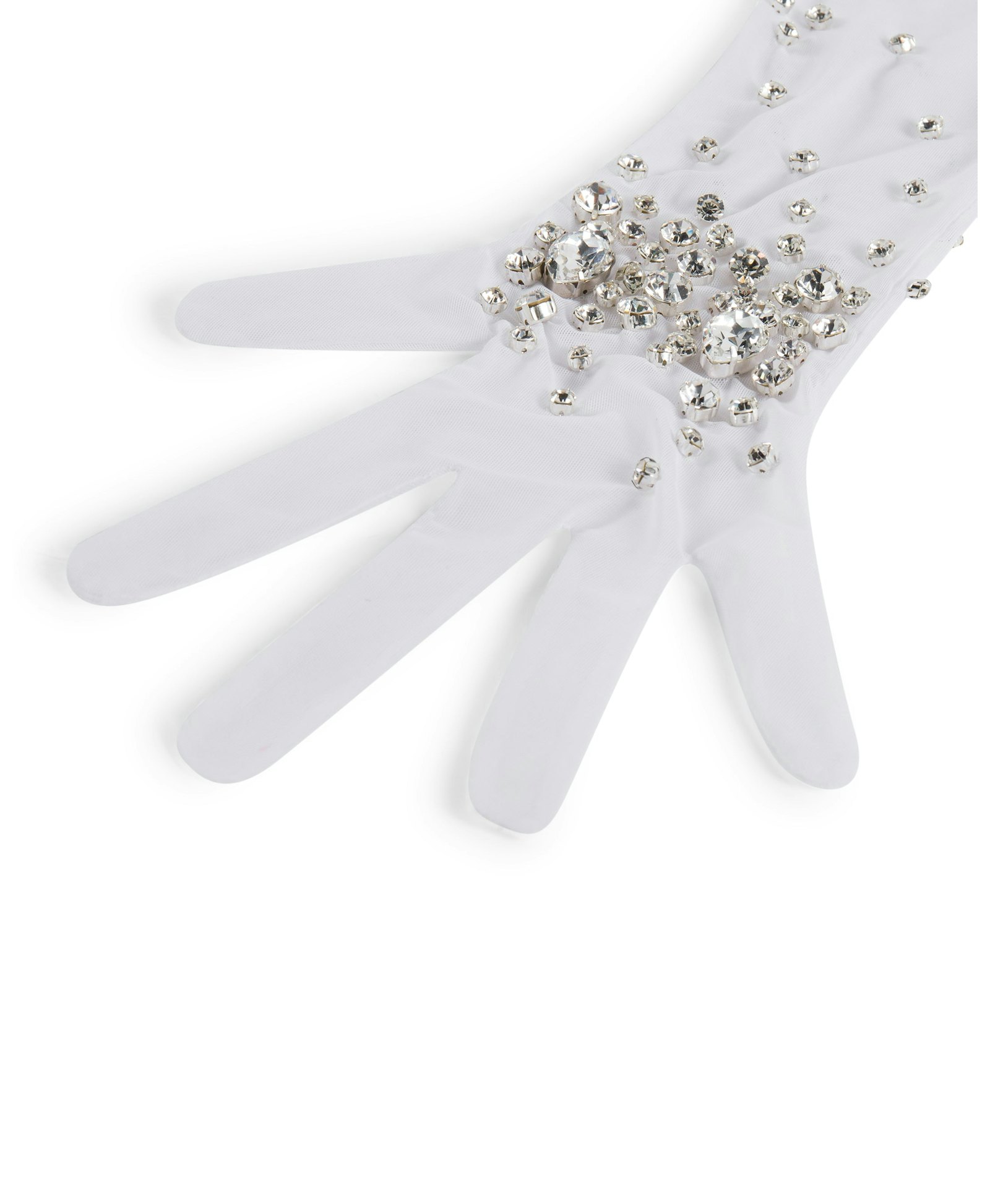 Long Crystal Tulle Gloves made by ONORI