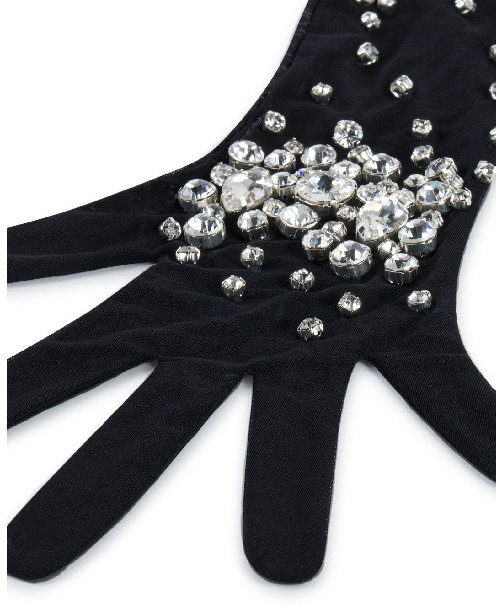 Long Crystal Tulle Gloves made by ONORI
