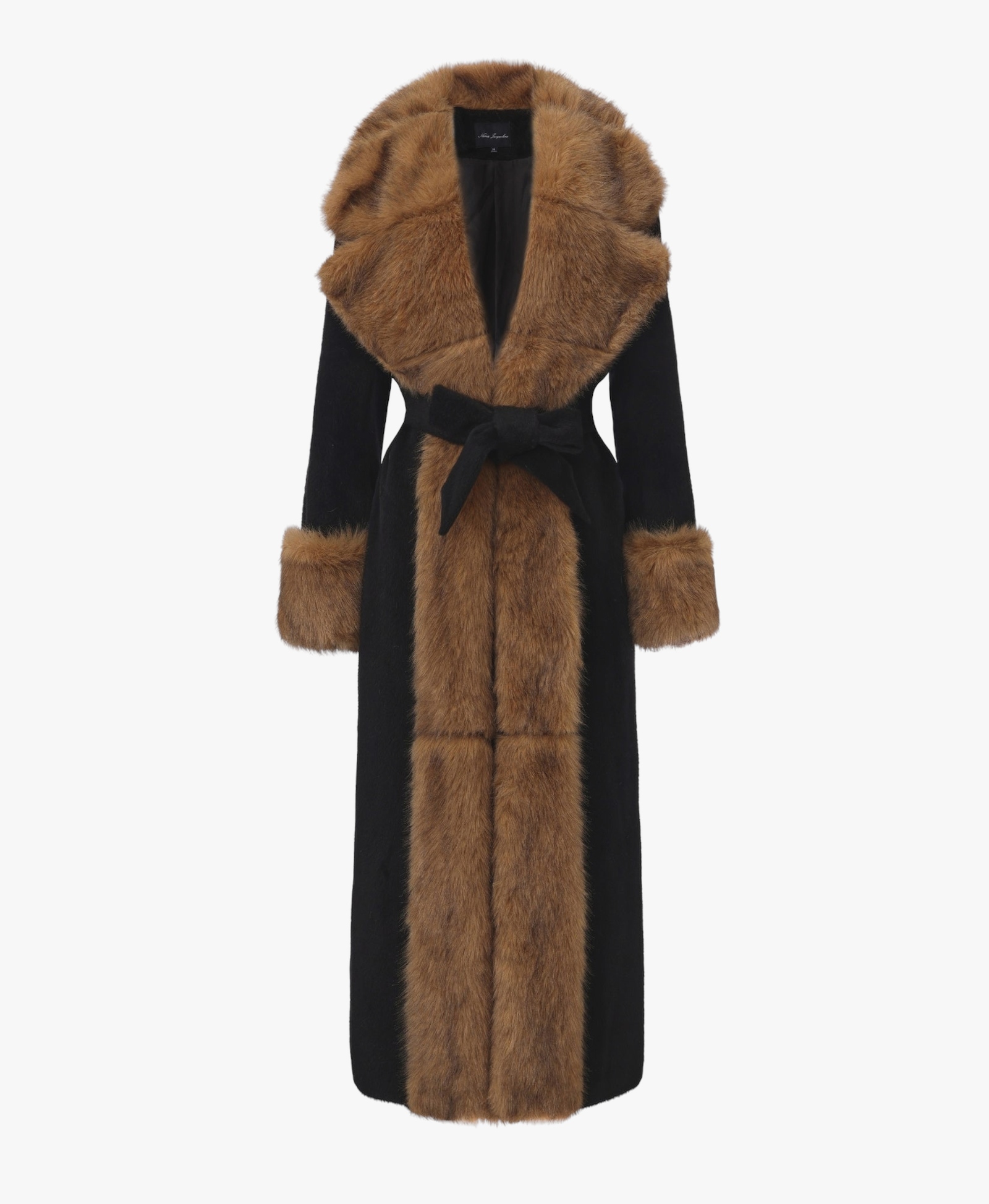 Adriana Faux Fur Coat (Black & Brown) made by Nana Jacqueline