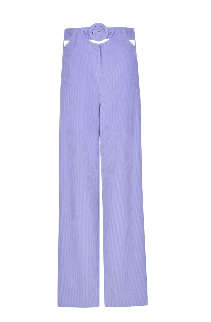 F.ilkk Lilac Corduroy Cutout Pants