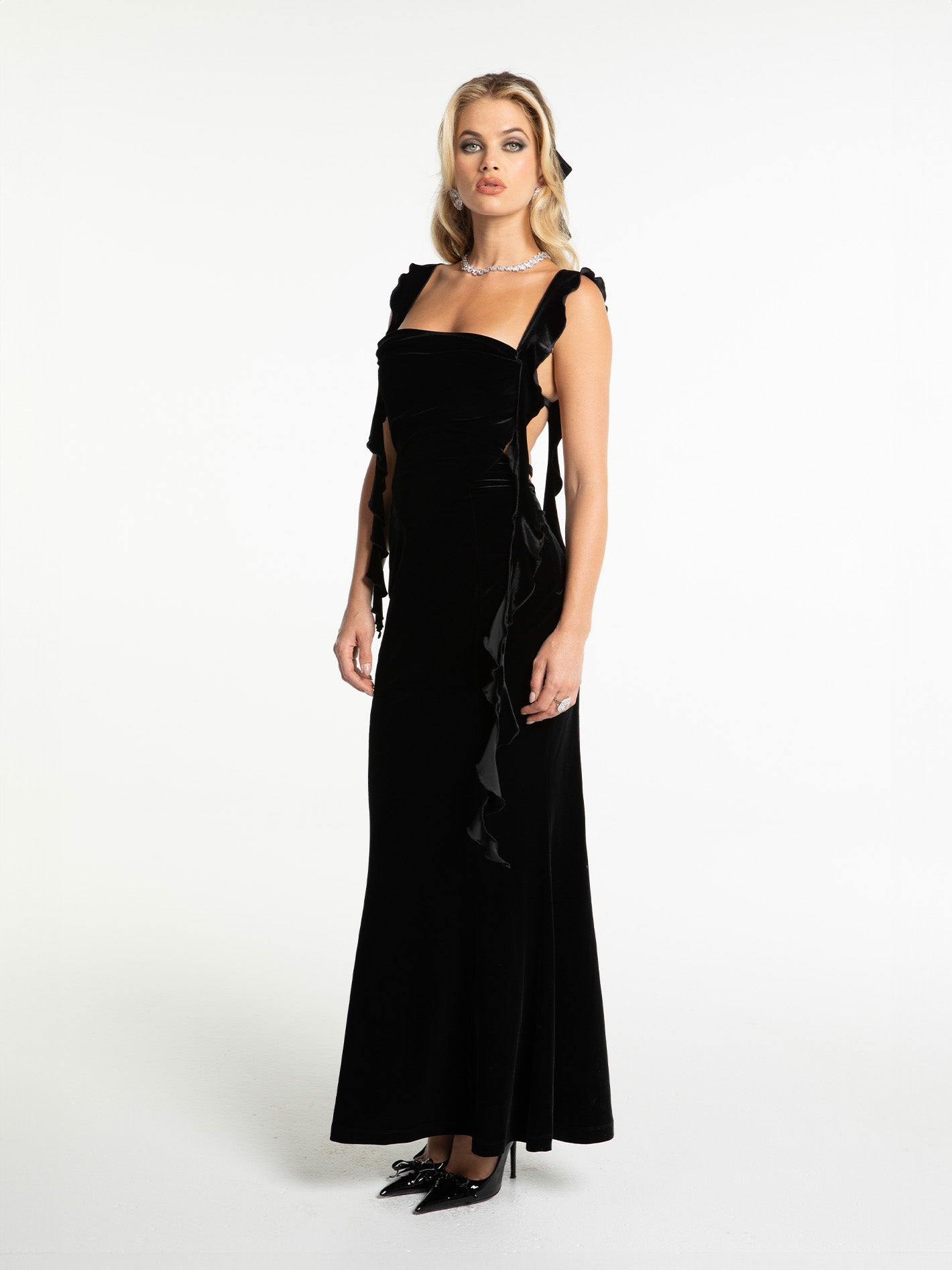 Shop Nana Jacqueline Caroline Velvet Dress (black)