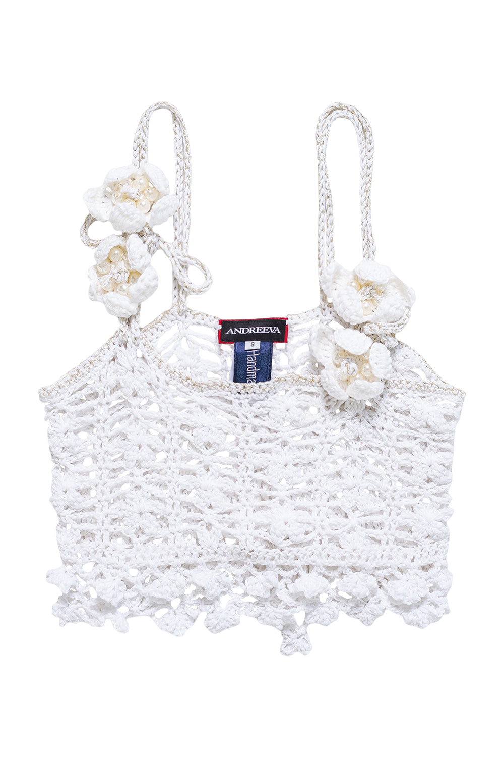 Shop Andreeva White Vanilla Handmade Crochet Top