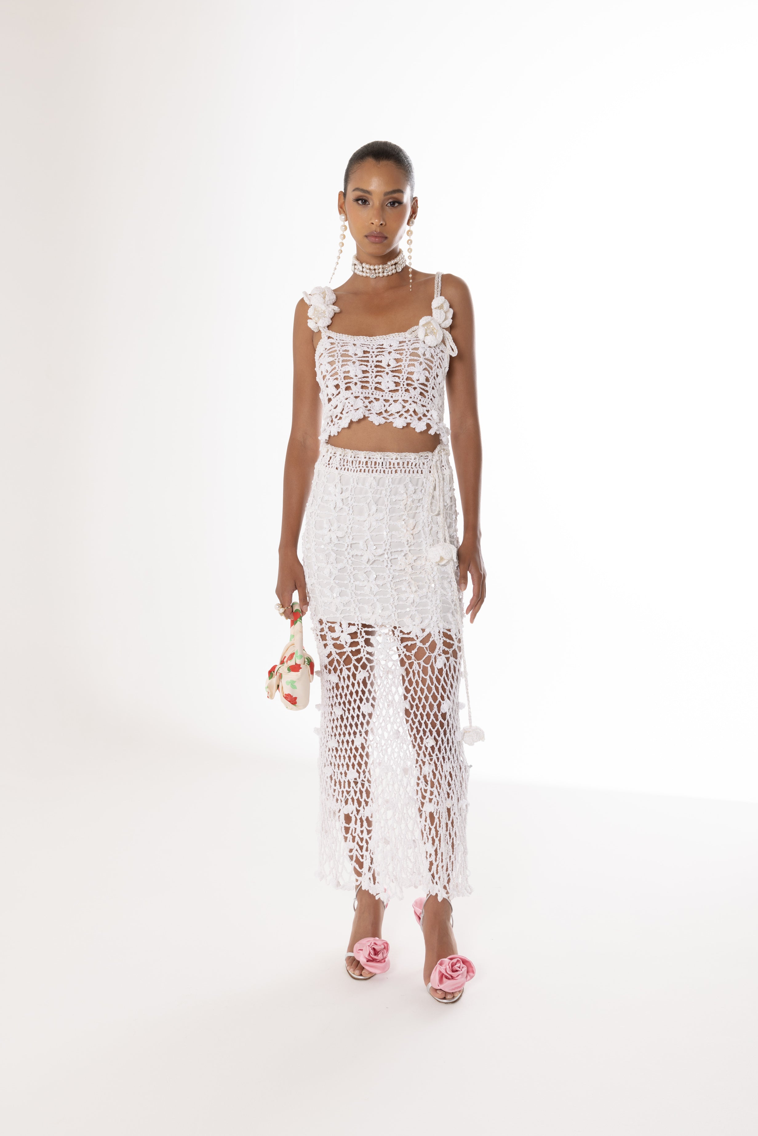 Shop Andreeva White Vanilla Handmade Crochet Top