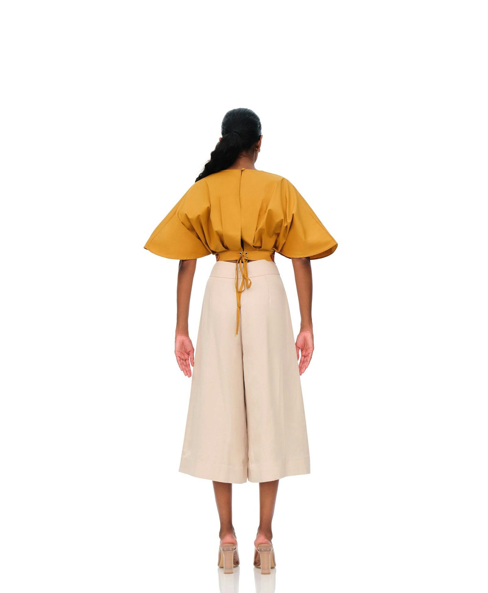 OLLA CROP TOP - MUSTARD in Yellow made by Andrea Iyamah