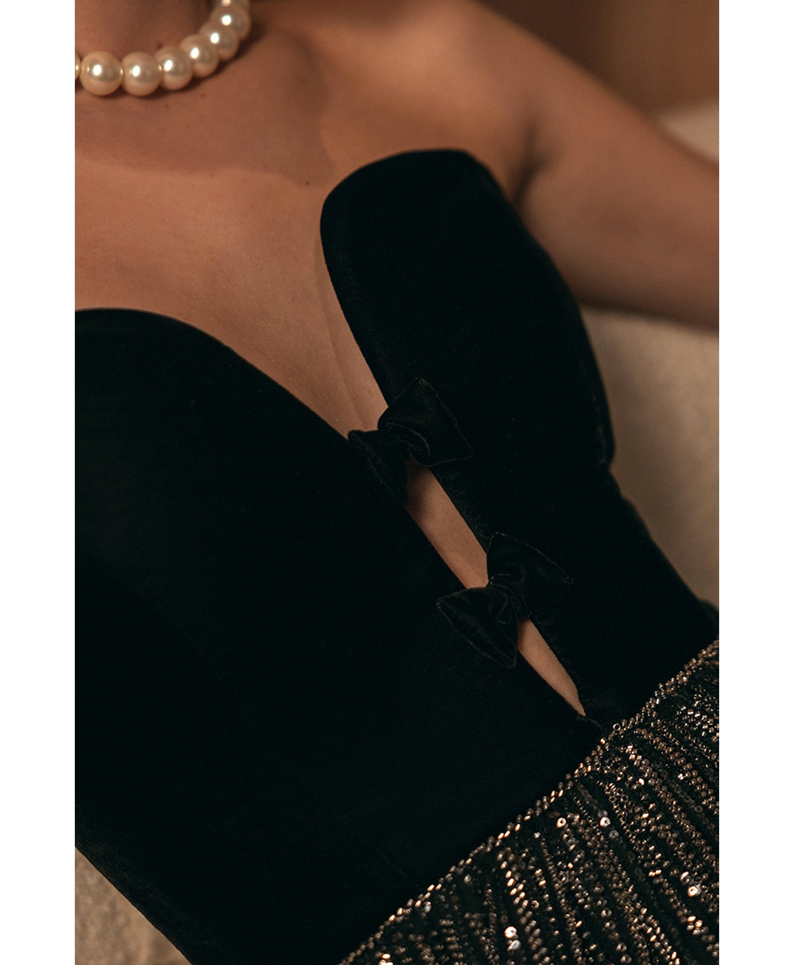 Embroidered Noir Velvet Dress made by Monika Dimova