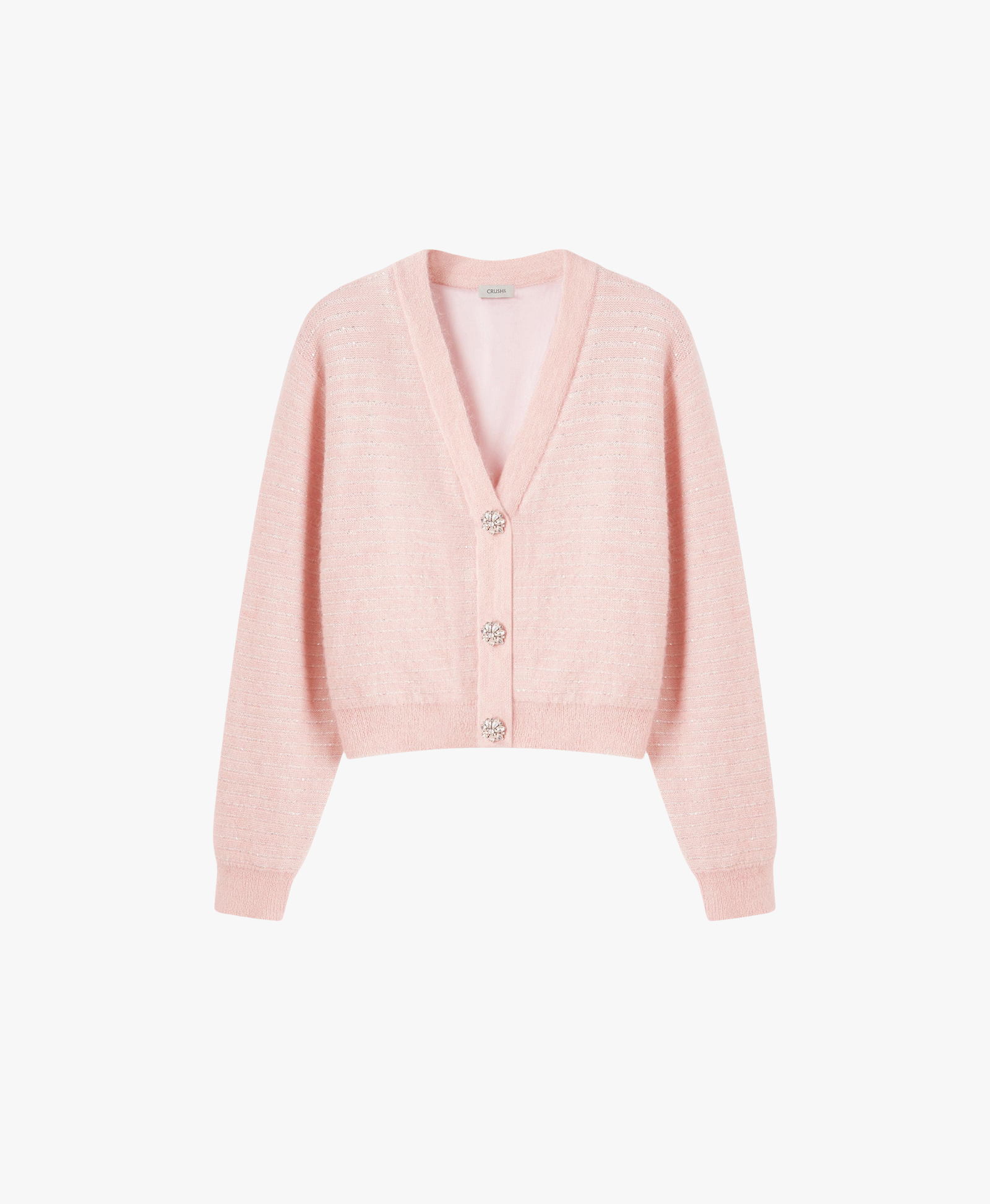 SEQUINED SHORT CARDIGAN in Pink made by CRUSH Collection