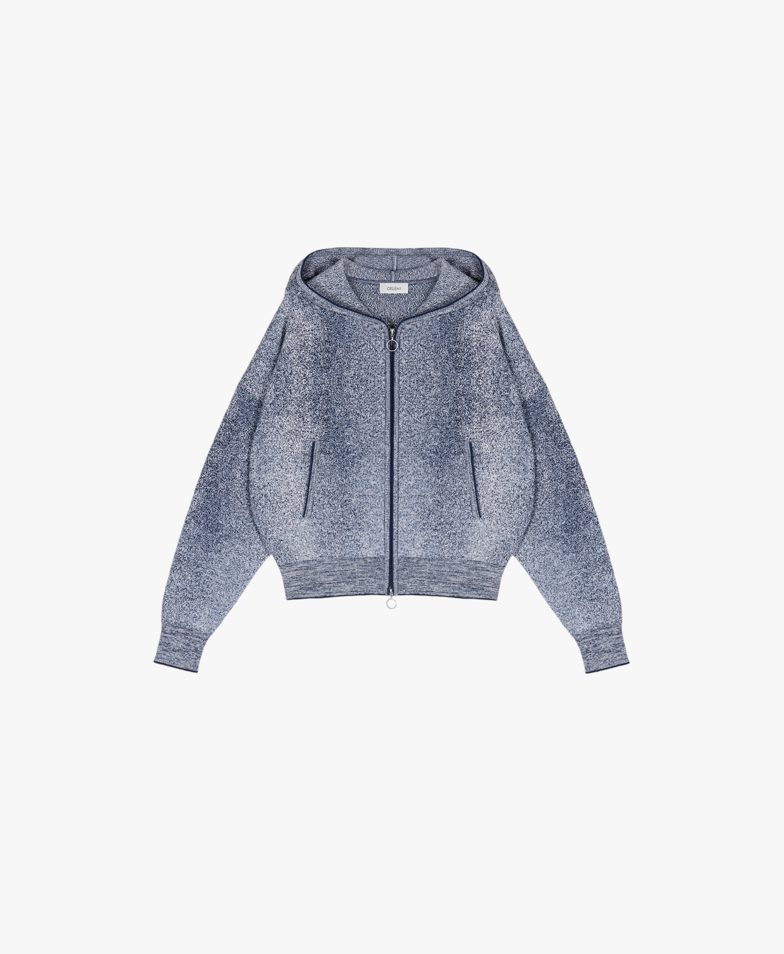 DENIM-LOOK HOODED CARDIGAN made by CRUSH Collection