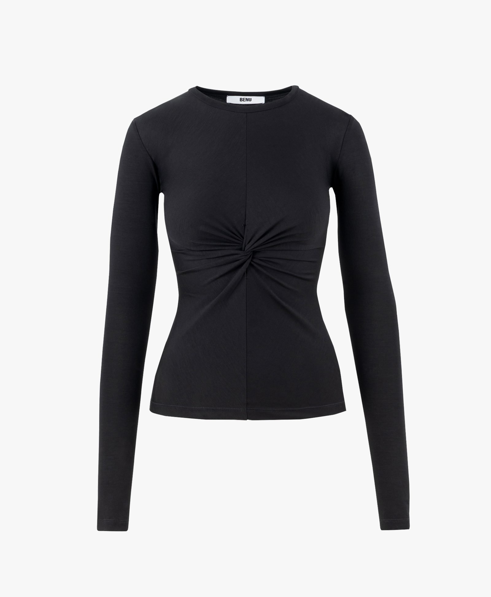 Black twisted blouse made by BENU Studio