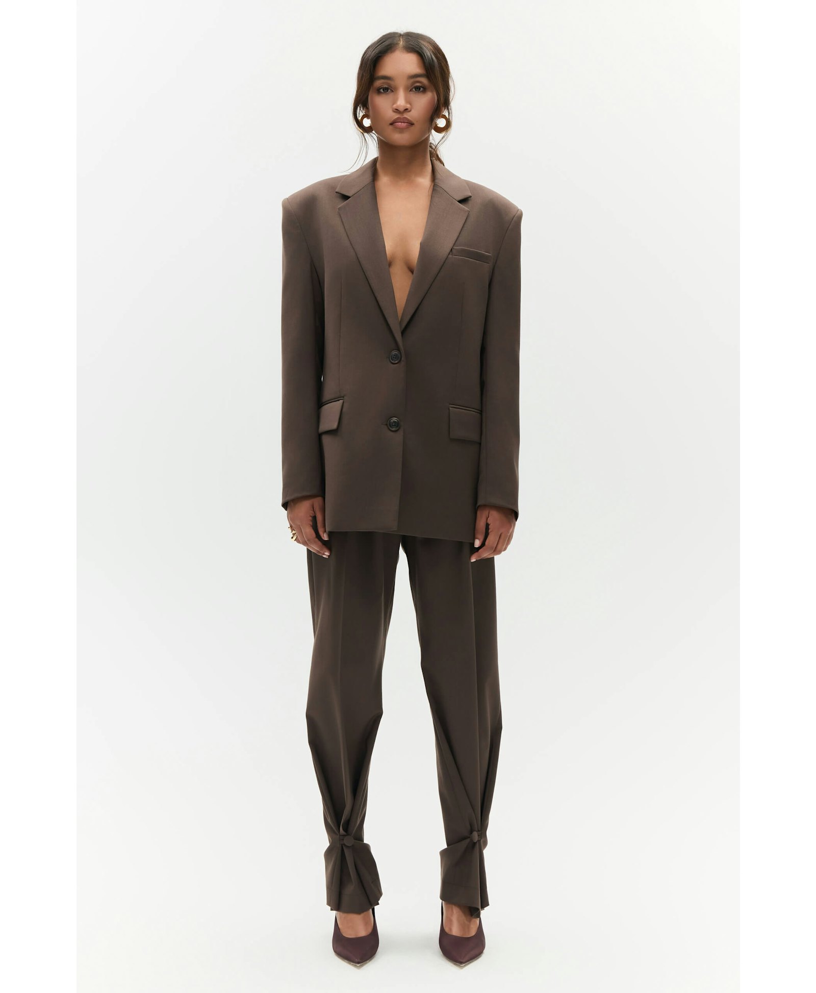 ELEGANT TROUSERS, FASTENED AT THE BOTTOM made by BENU Studio