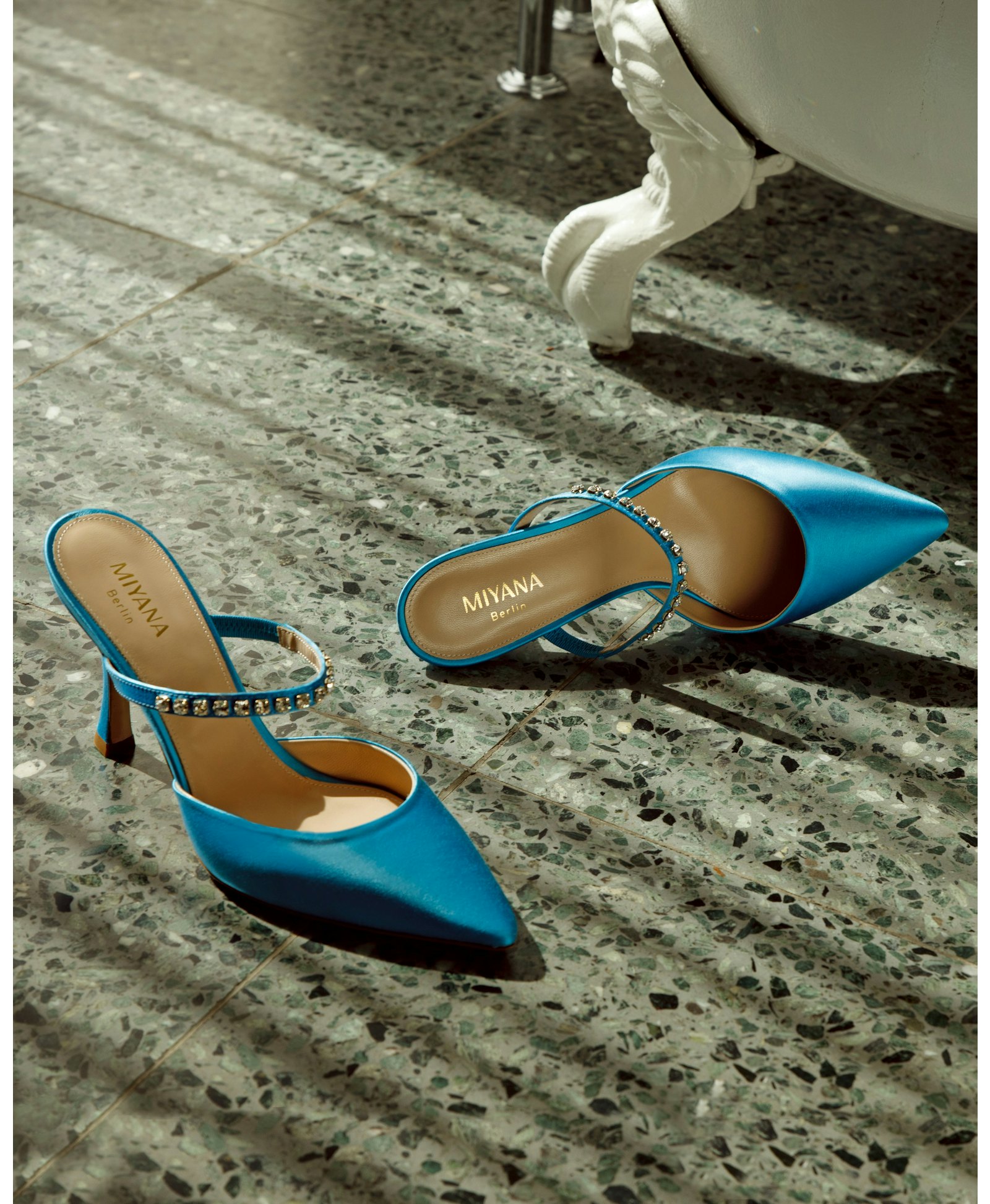 Louna Mules in Blue made by Miyana Berlin