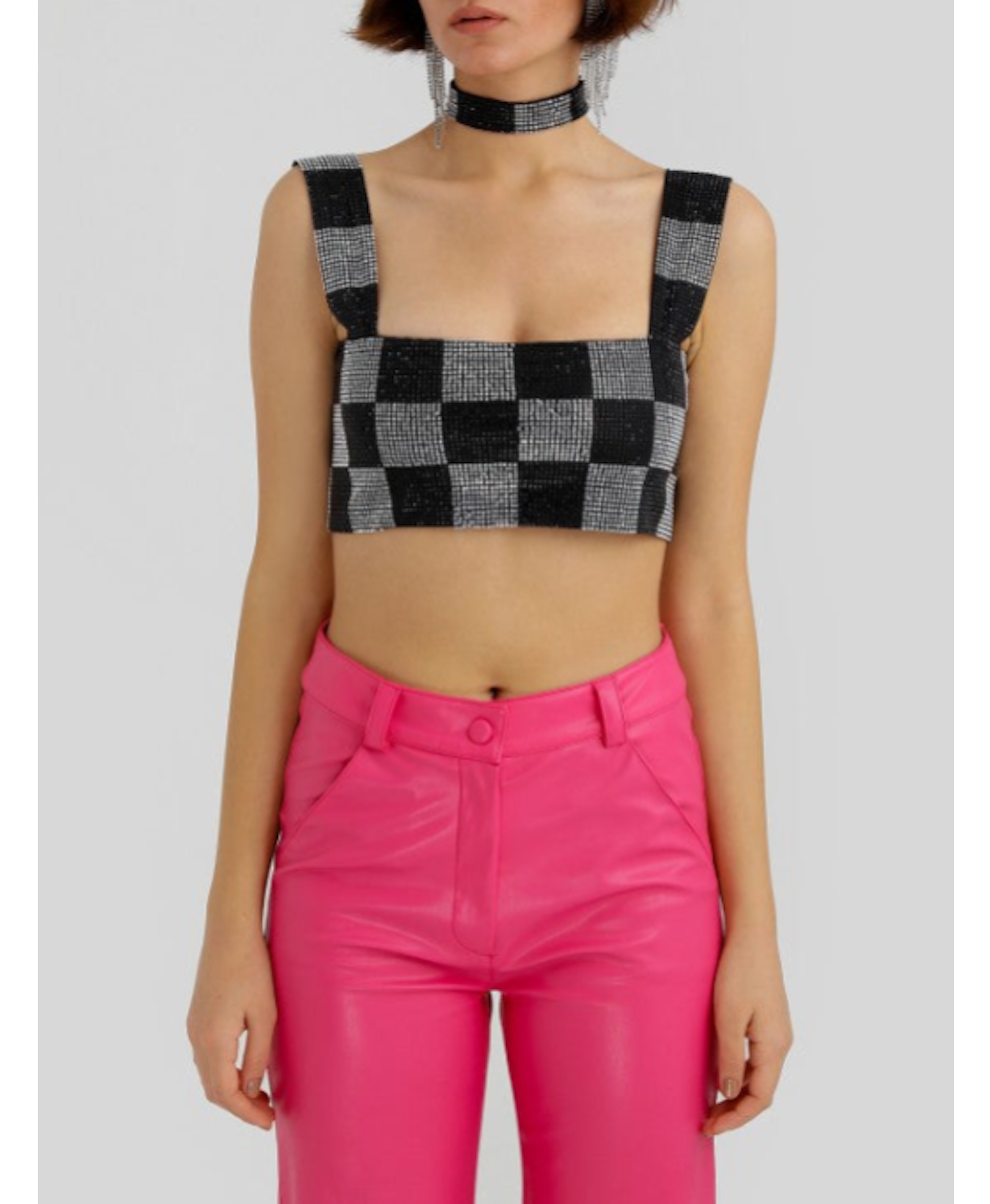 Checkered Glitter Top made by Declara