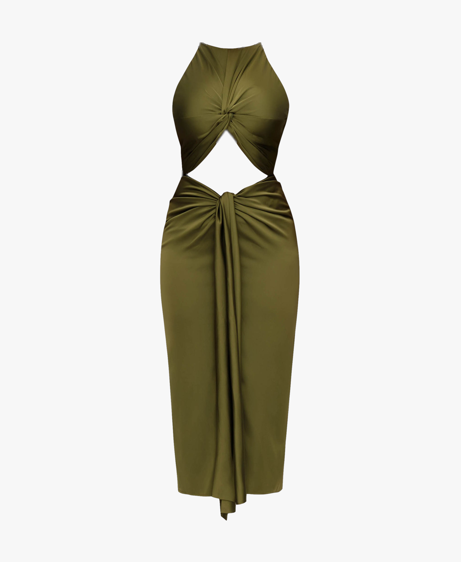 RENI MIDI DRESS - OLIVE made by Andrea Iyamah