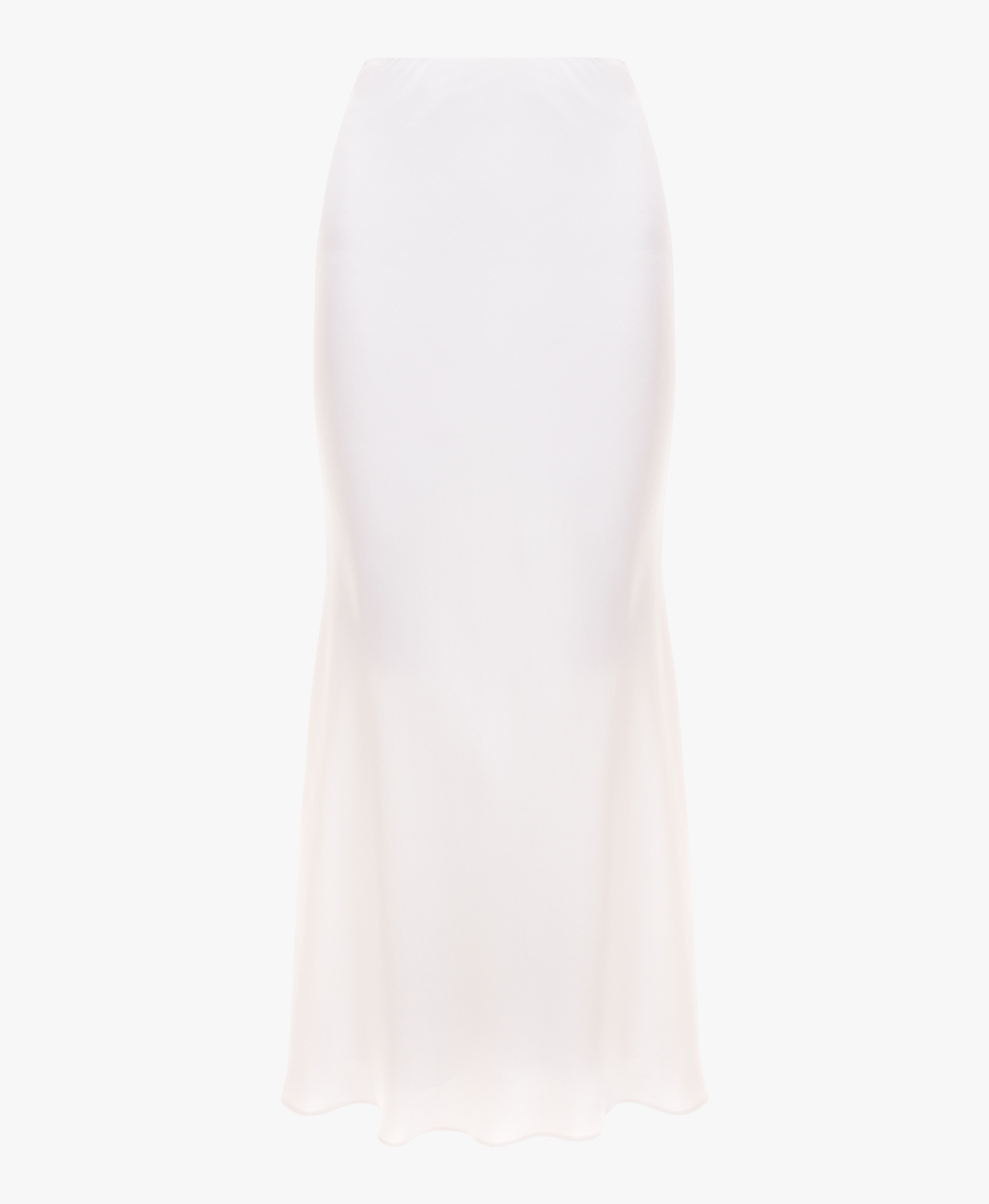 High-Rise Satin Silk Slip Skirt in White made by Aureliana