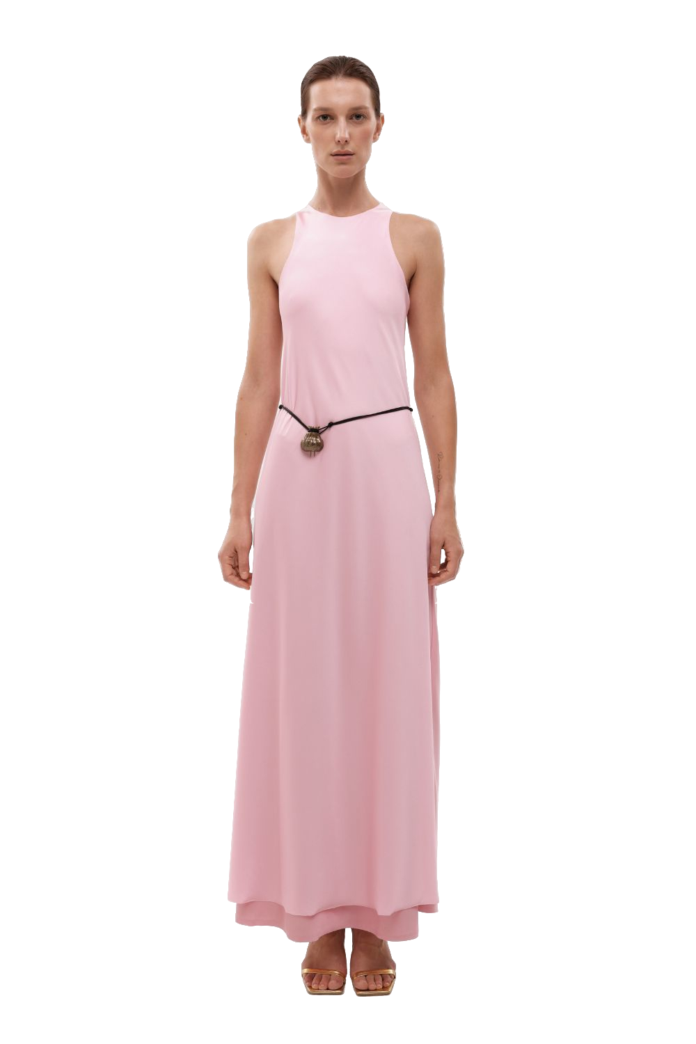 Shop Gasanova Silk Maxi Dress In Pink