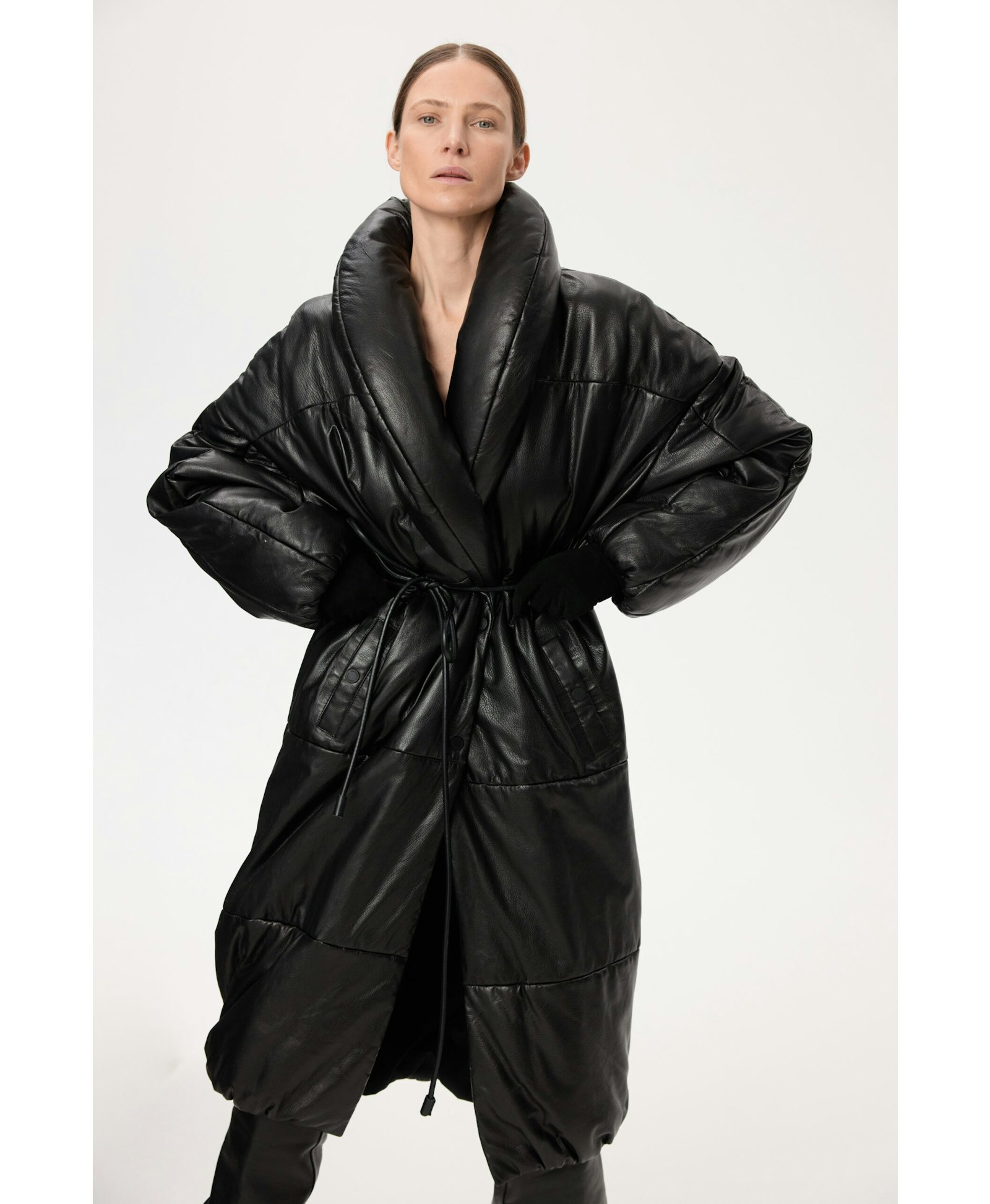 Long Leather Coat made by YAVORSKA