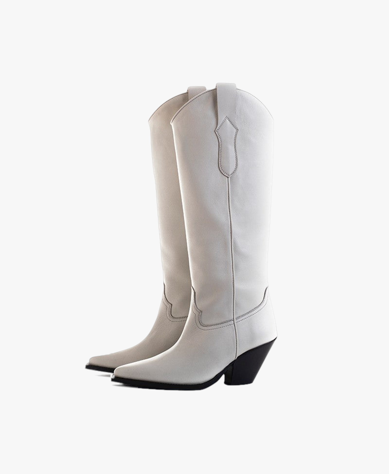 TORAL OFF-WHITE LEATHER KNEE-HIGH BOOTS made by Toral