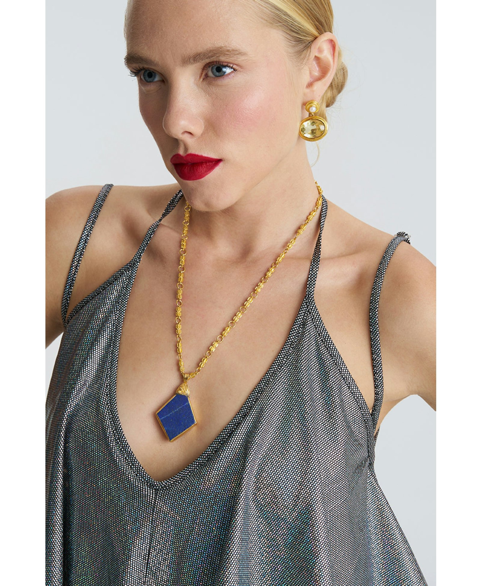 Lapis Gold Necklace made by Lora Istanbul